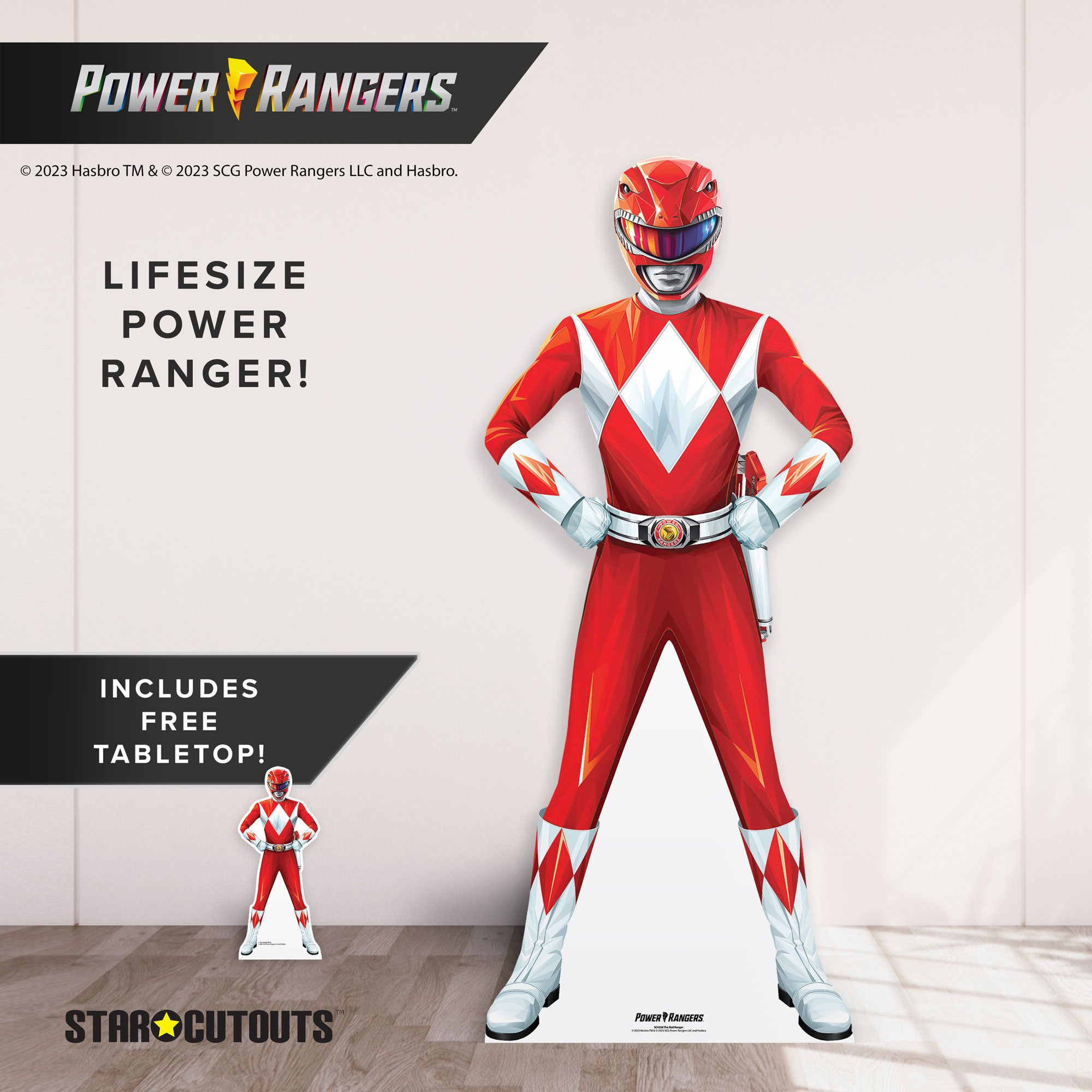 Power Rangers Blue Power Ranger Star Mini Cardboard Cutout 95cm Power ...