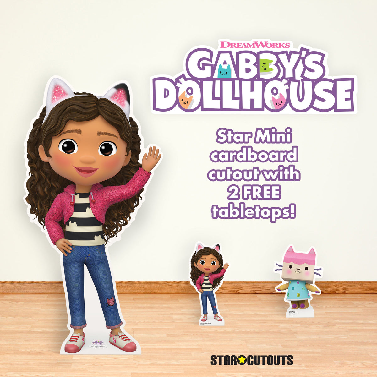 Gabby Waving Gabby's Dollhouse Star Mini Cardboard Cut Out Height 96cm ...