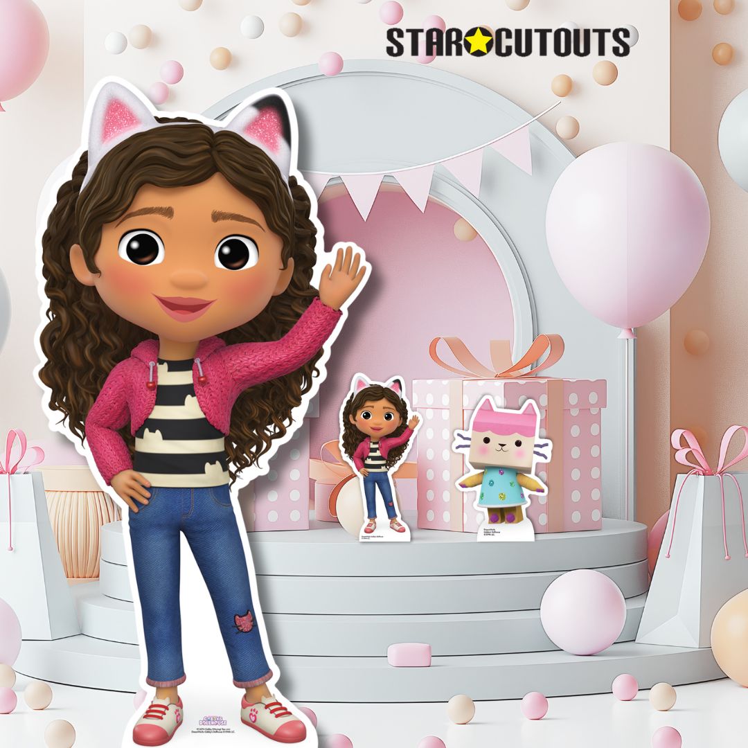 Gabby Waving Gabby's Dollhouse Star Mini Cardboard Cut Out Height 96cm