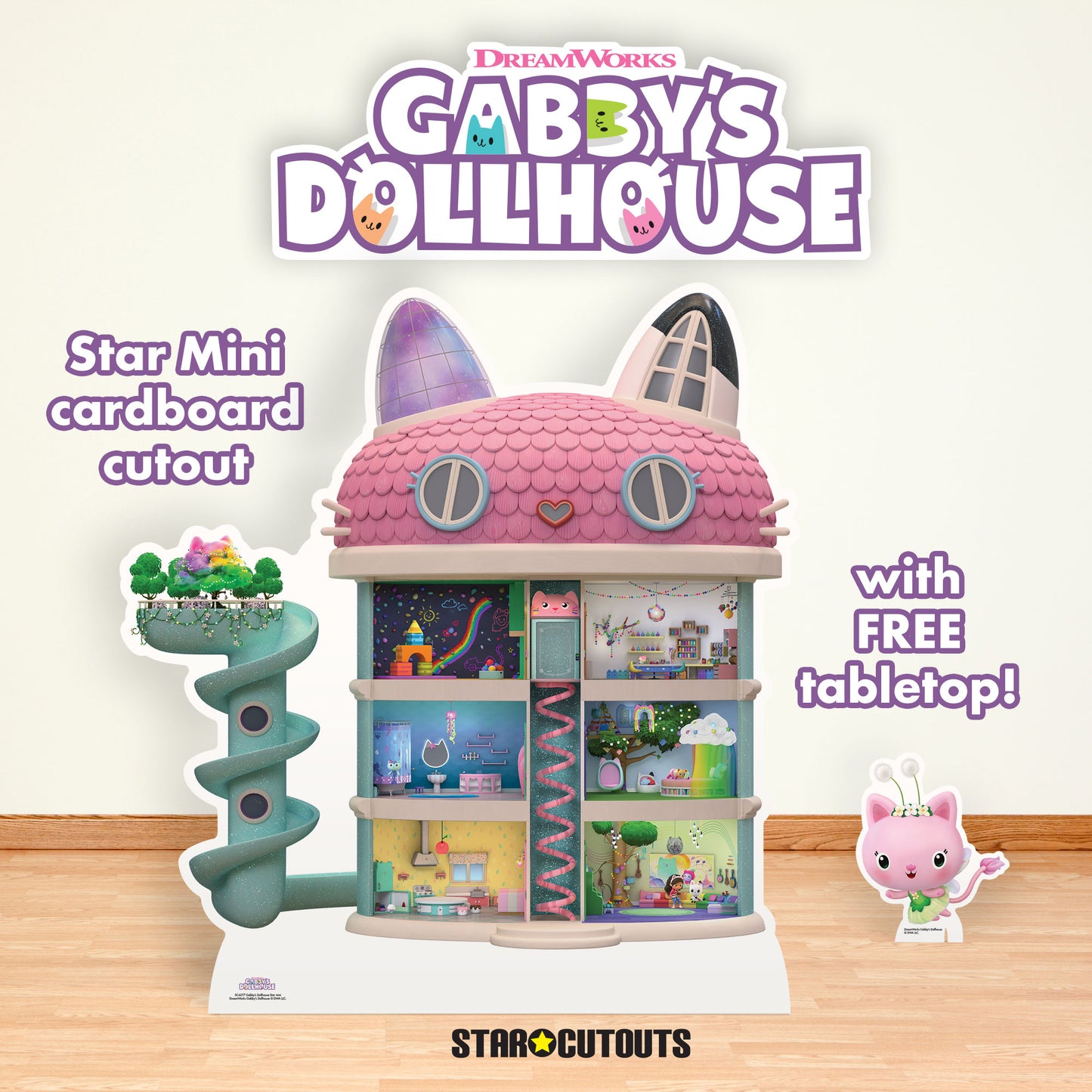 Gabby's Dollhouse Star Mini Cardboard Cut Out Height 79cm