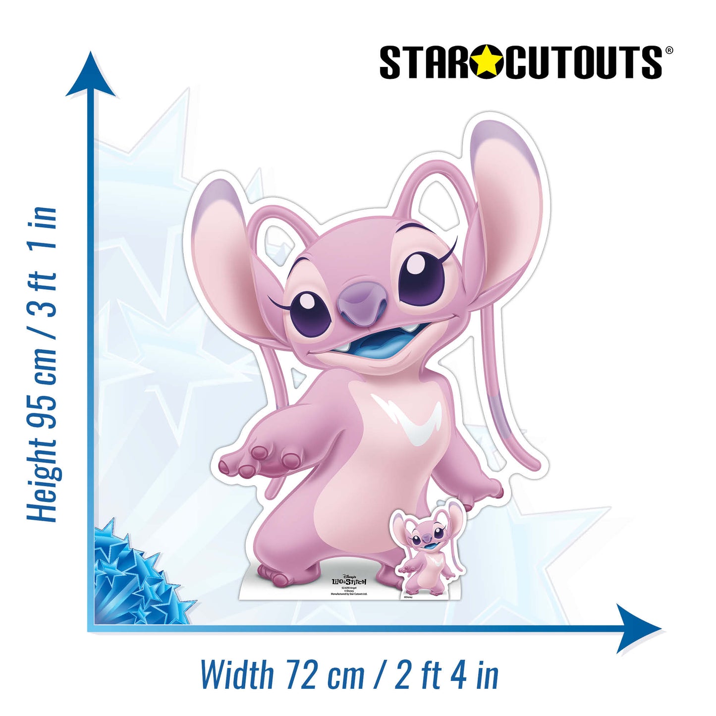 Angel Lilo and Stitch Star Mini Cardboard Cut Out Height 95cm