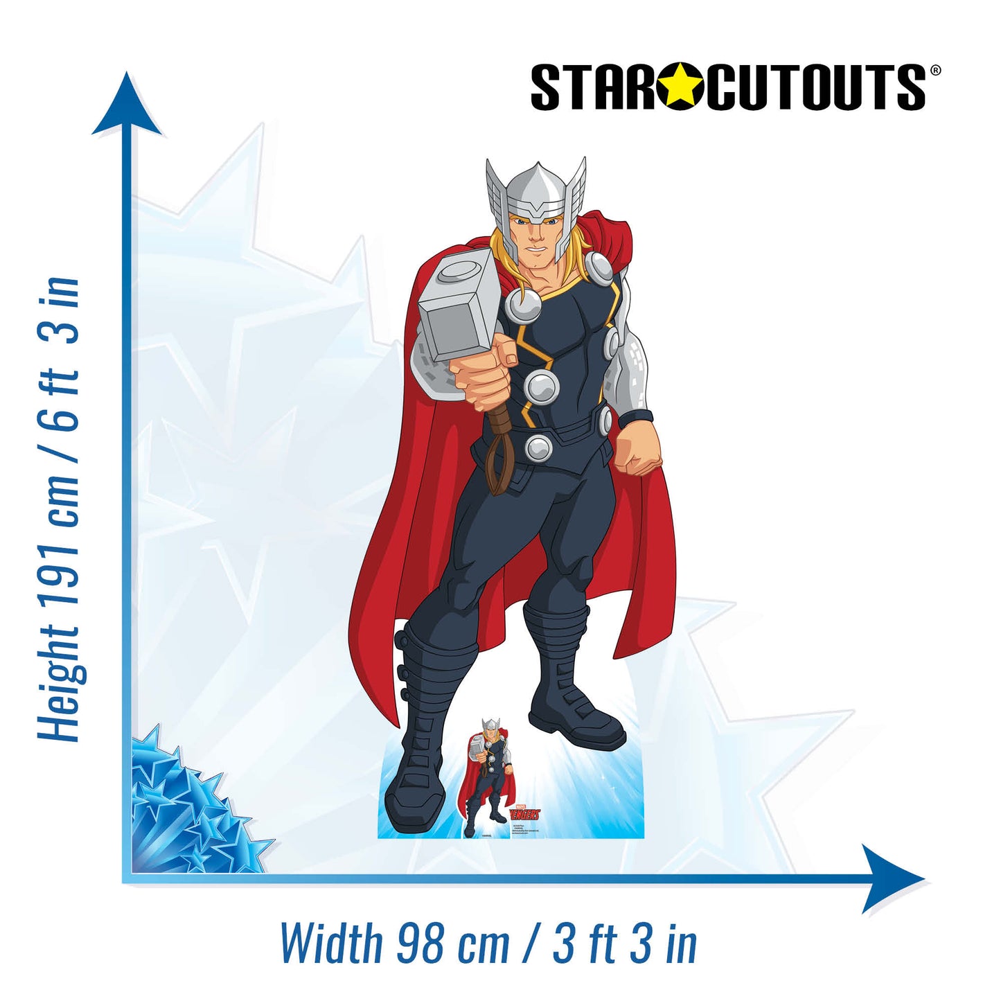 SC4303 Thor Marvel Cardboard Cutout With Mini Height 191cm