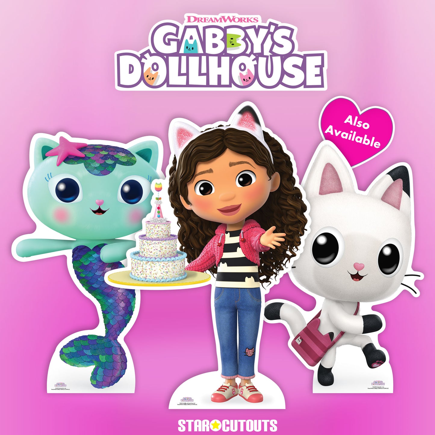 Gabby with Cake Gabby's Dollhouse Star Mini Cardboard Cut Out Height 95cm
