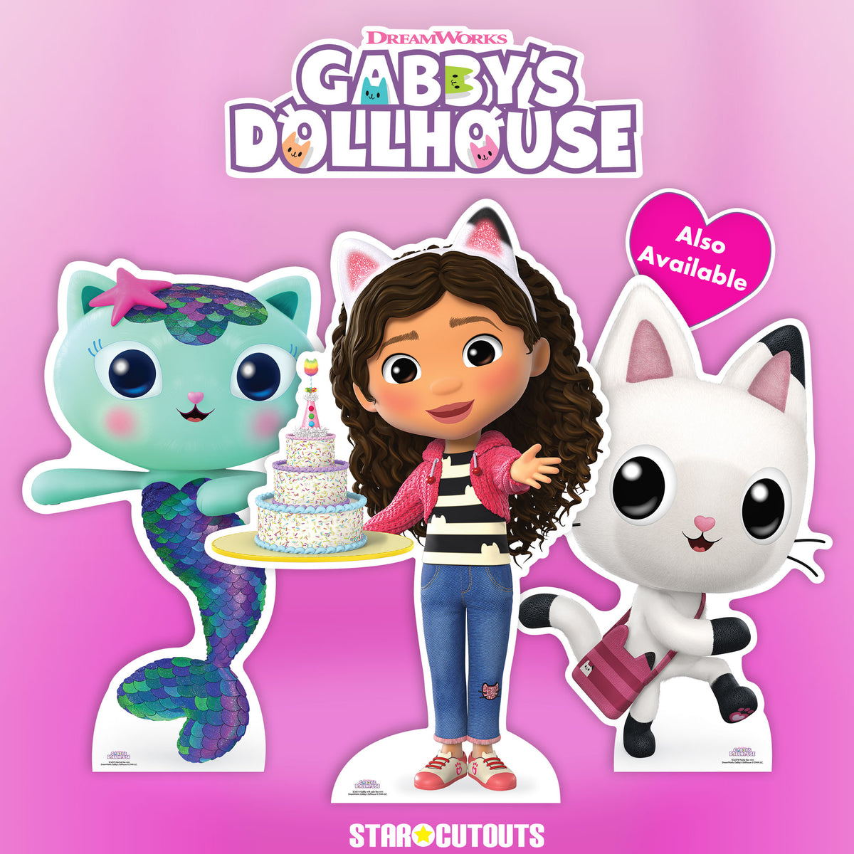 Gabby with Cake Gabby's Dollhouse Star Mini Cardboard Cut Out Height 9 ...