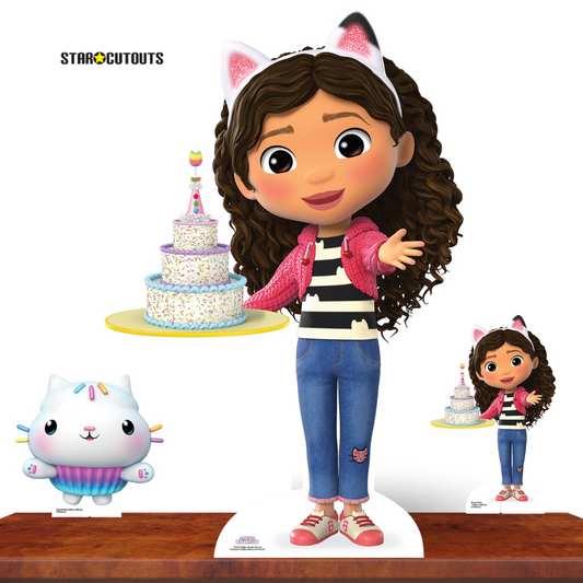 Gabby with Cake Gabby's Dollhouse Star Mini Cardboard Cut Out Height 95cm - mycardboardcutout