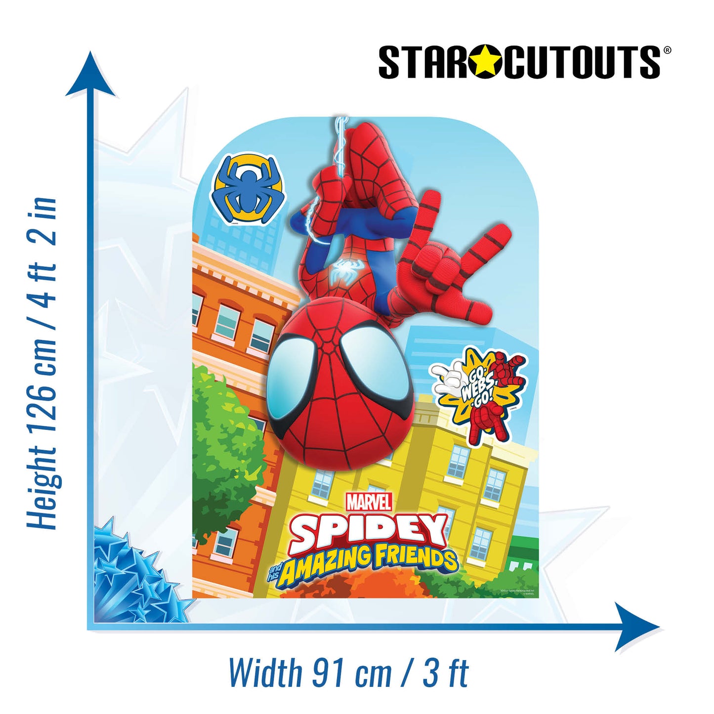 SC4321 Spidey Spider - Man Backdrop 3D Cardboard Cut Out Height 126cm
