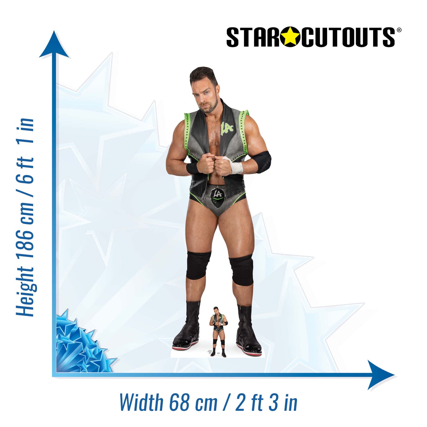 SC4325 LA Knight WWE Cardboard Cut Out Height 186cm