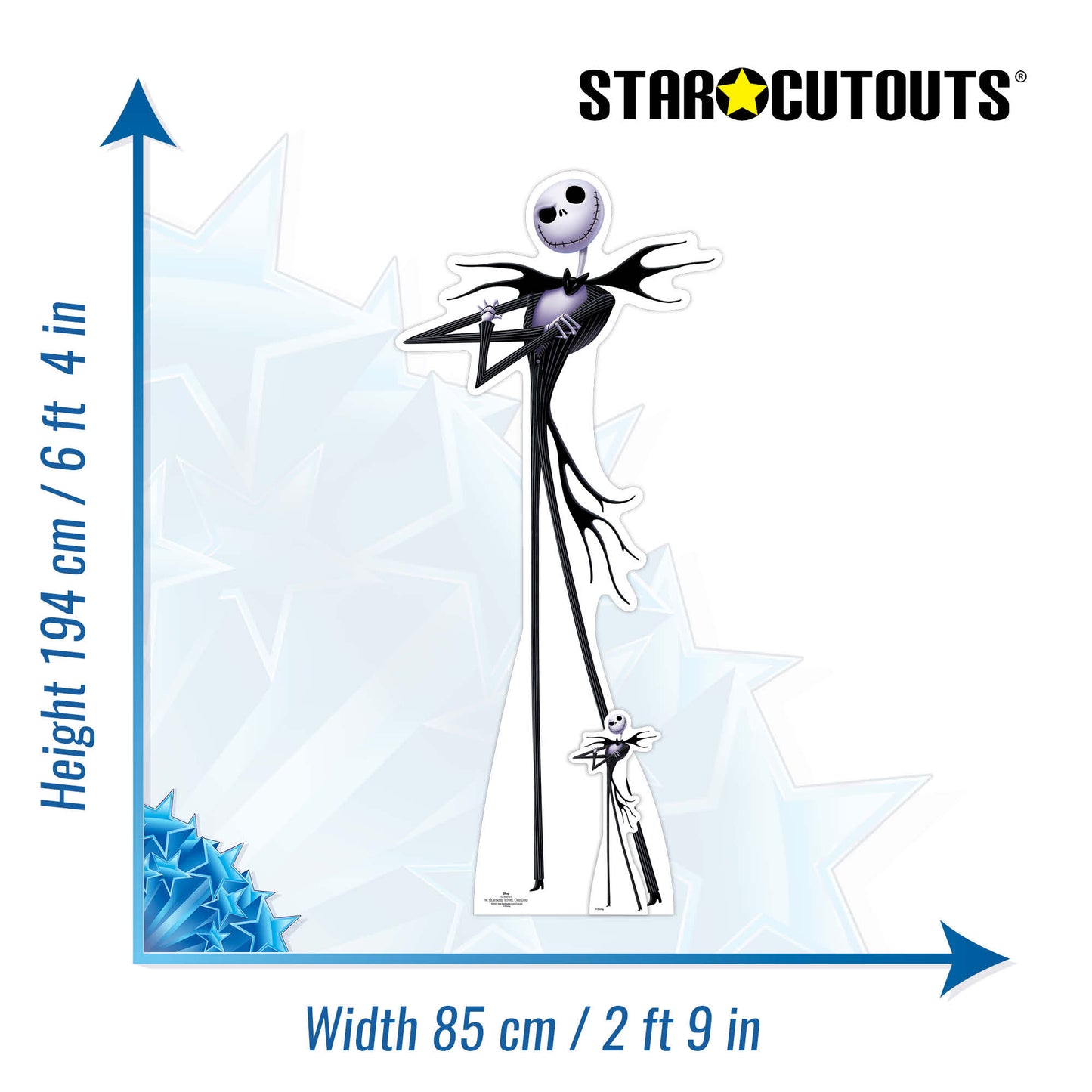 SC4327 Jack Skellington Pumpkin King Cardboard Cut Out Height 194cm