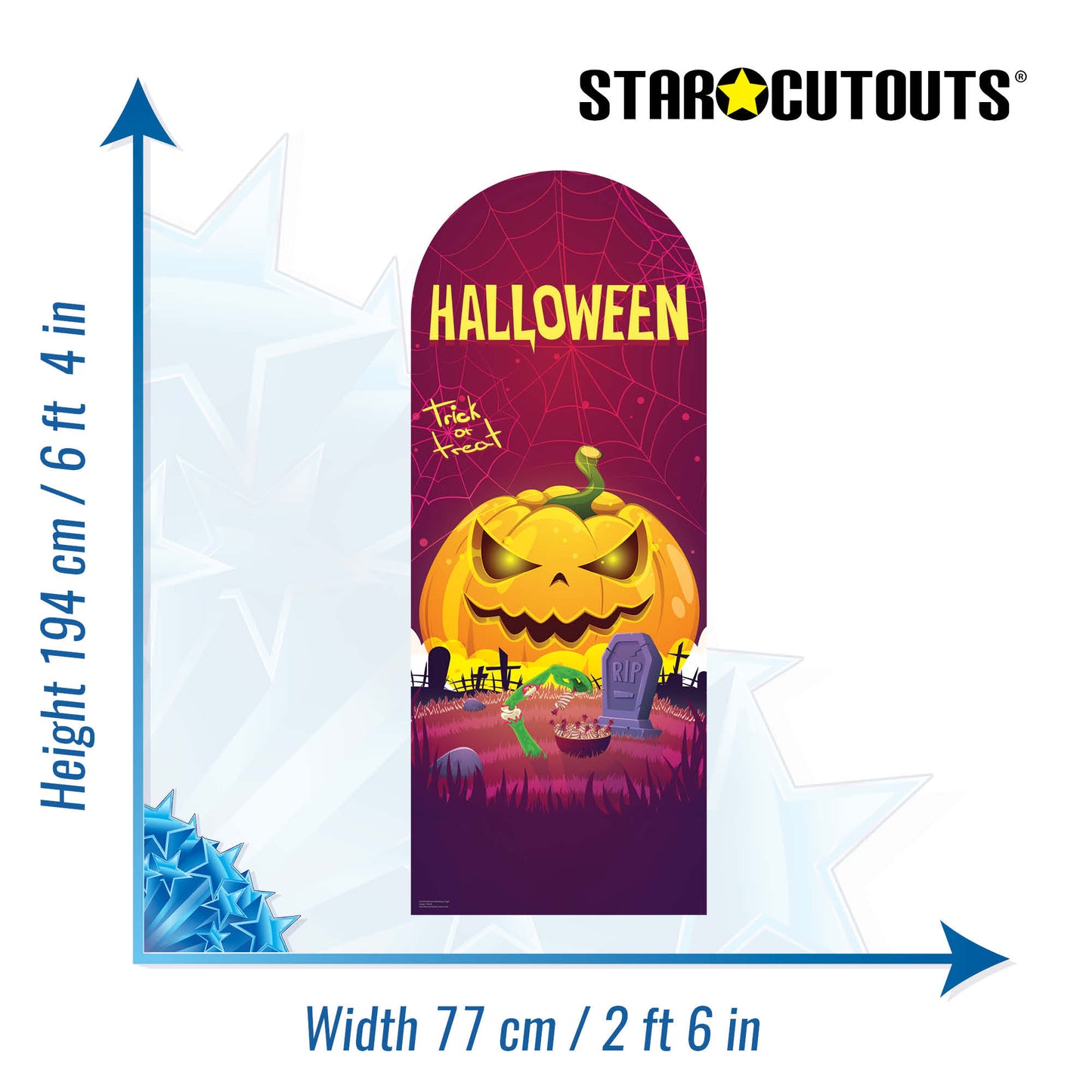 SC4329 Halloween Backdrop Single Cardboard Cut Out Height 194cm