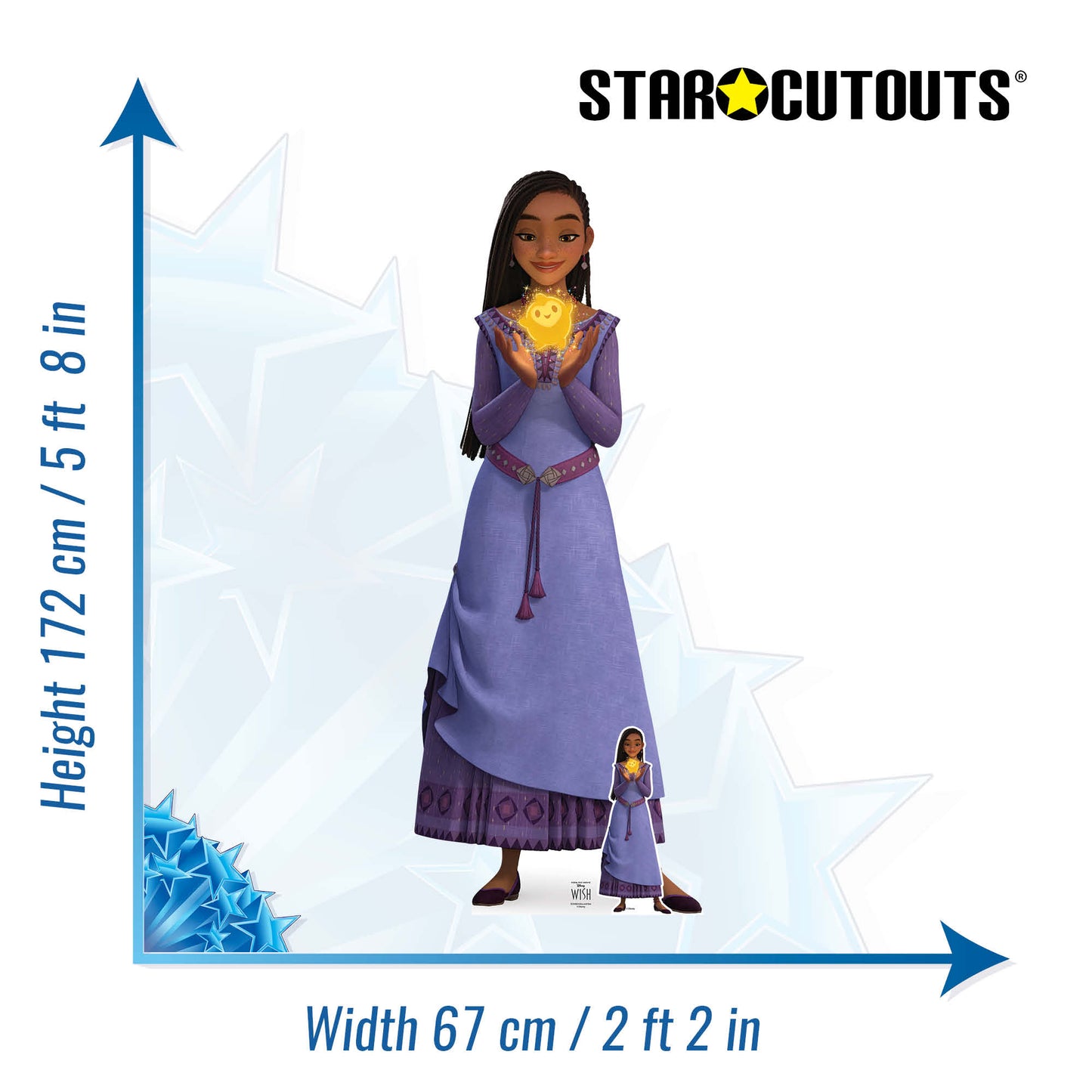 SC4360 Asha And Wishing Star Lifesize WISH Cardboard Cut Out Height 172cm