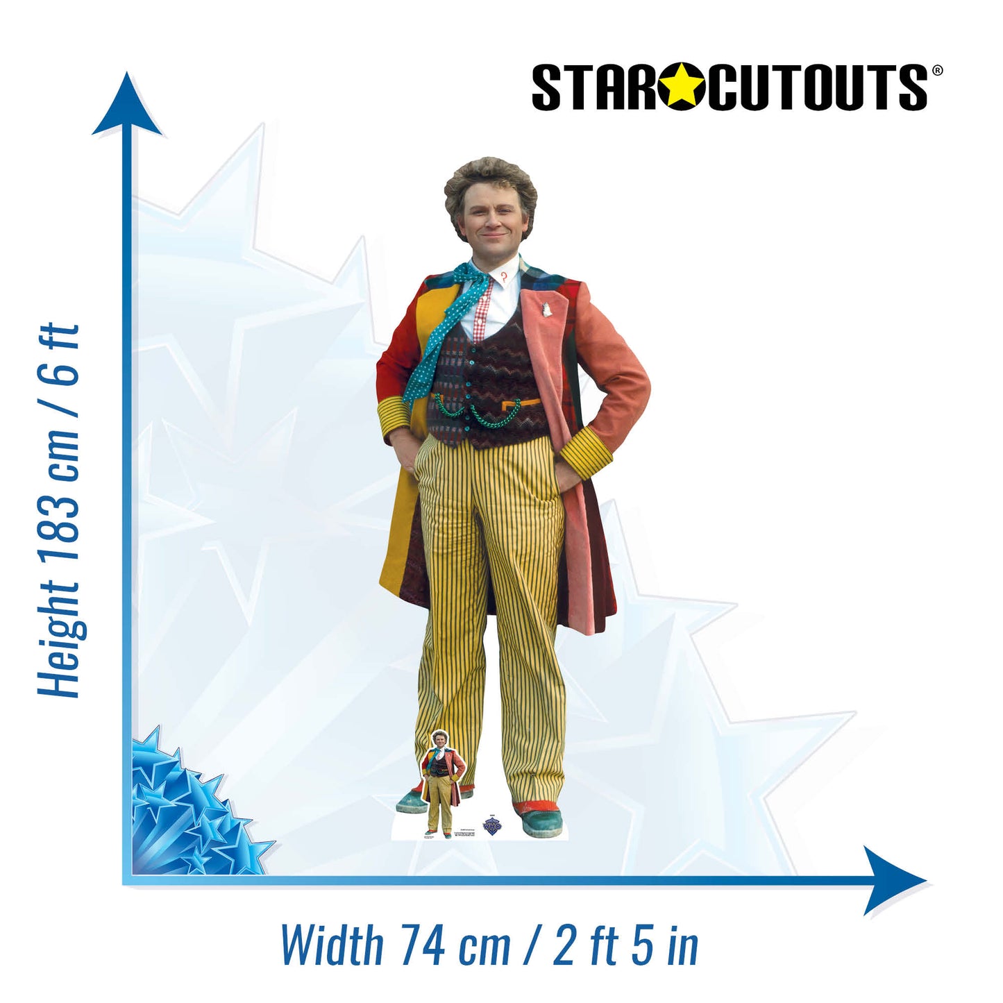 SC4400 The Sixth Doctor Incarnation Colin Baker Cardboard Cut Out Height 183cm