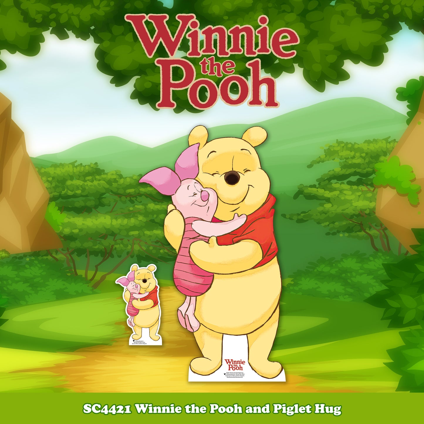 SC4421 Winnie The Pooh Piglet Hug Cardboard Cut Out Height 94cm