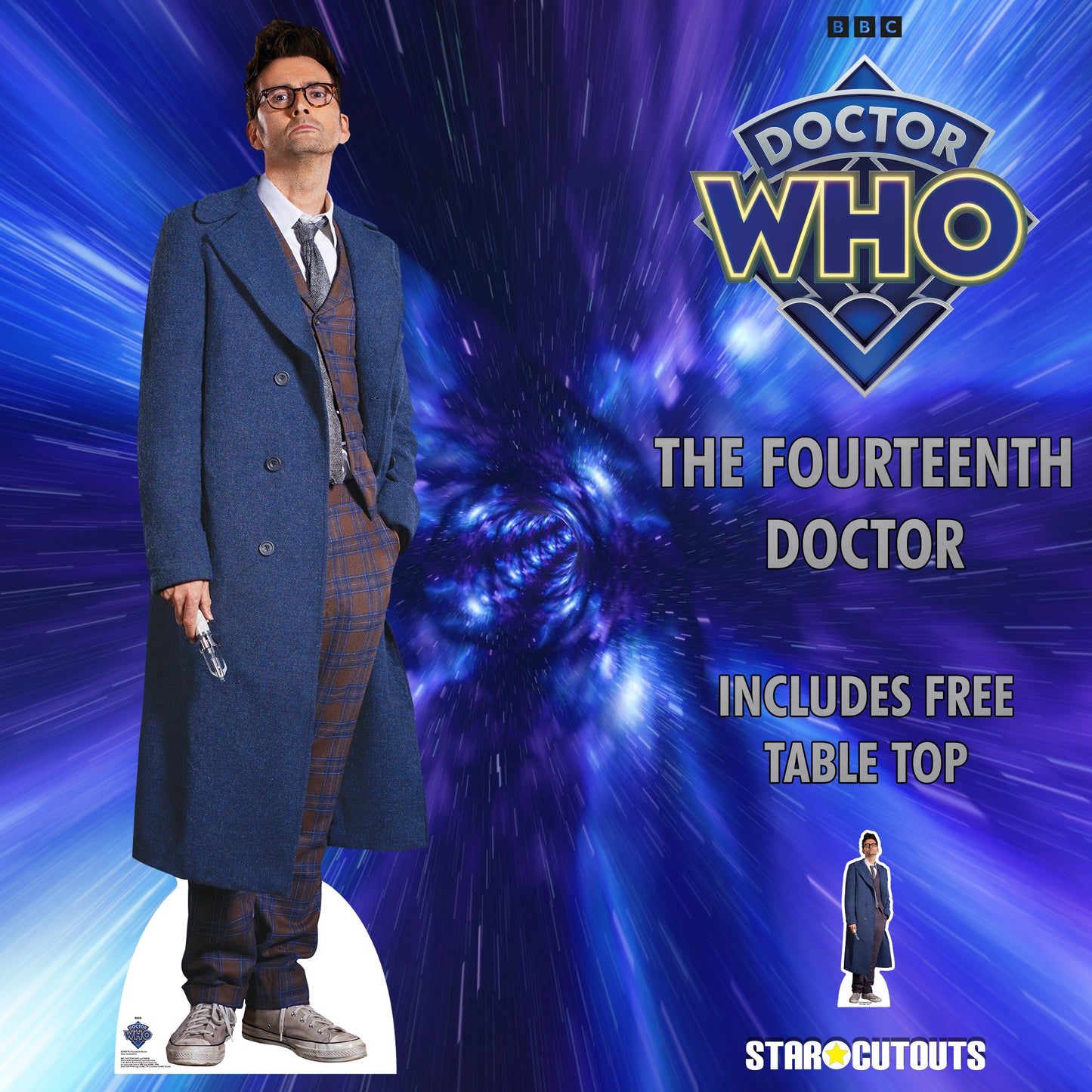 SC4425 14th Doctor Who Sonic Screwdriver David Tennant Cardboard Cut Out Height 186cm