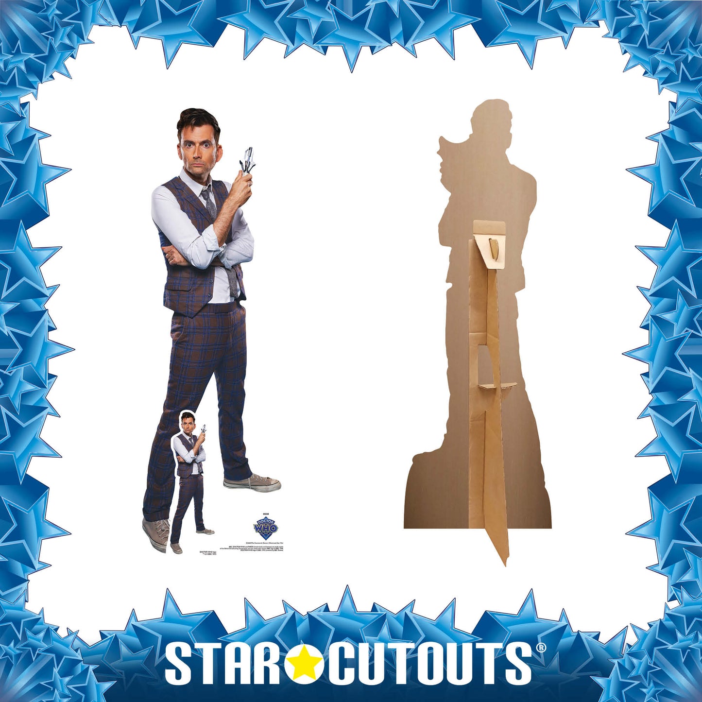 SC4433 14th Doctor Who Waistcoat Star Mini David Tennant  Cardboard Cut Out Height 93cm