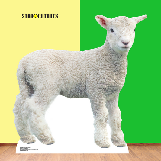 SC4438 Lamb Farm Animal Cardboard Cut Out Height 74cm