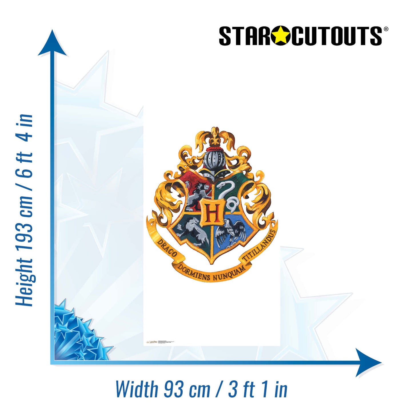 SC4450 Hogwarts Crest  Backdrop -  Sailboard Harry Potter Cardboard Cut Out Height 193.00cm