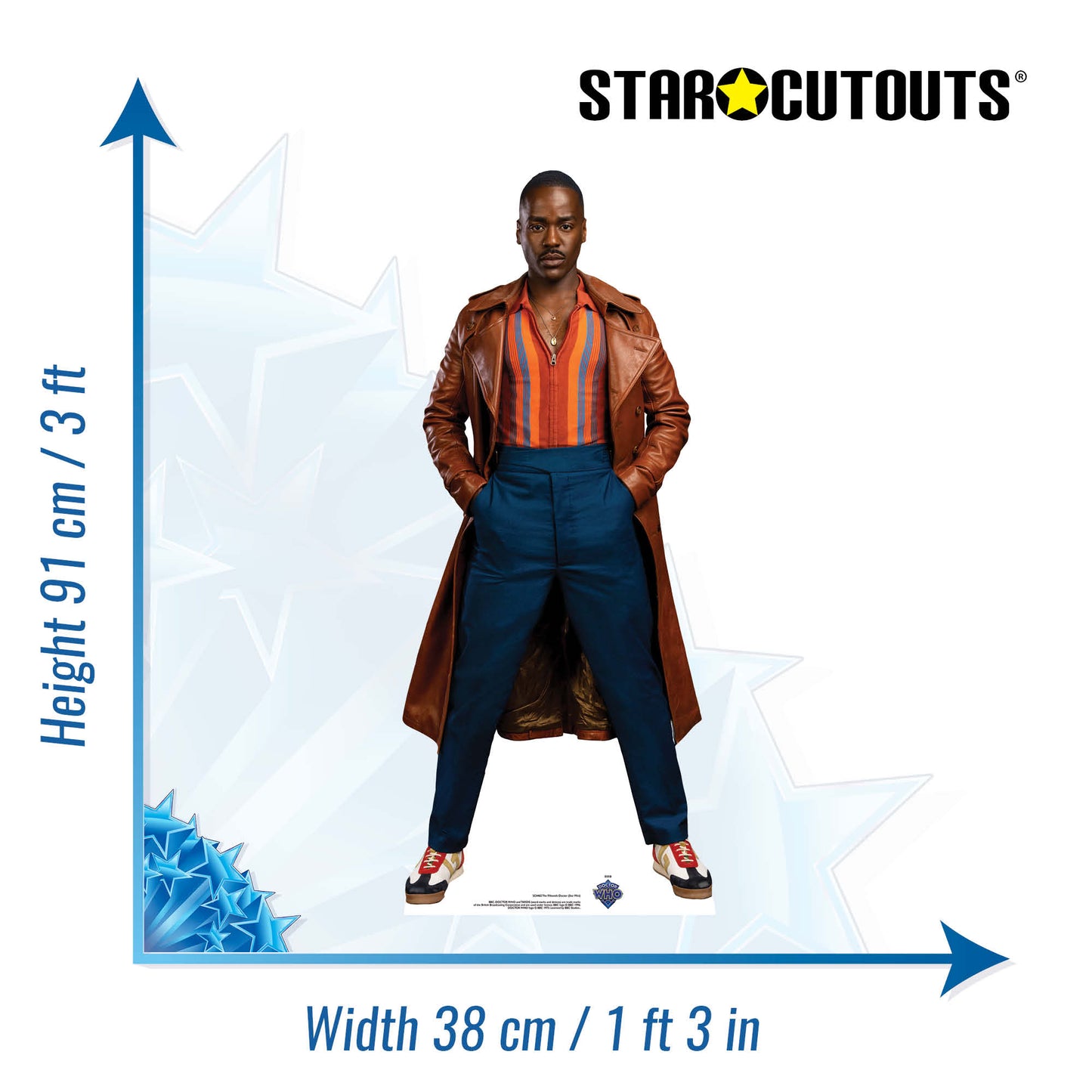 SC4462 15th Doctor Who Ncuti Gatwa Star Mini Cardboard Cut Out Height 91cm - mycardboardcutout