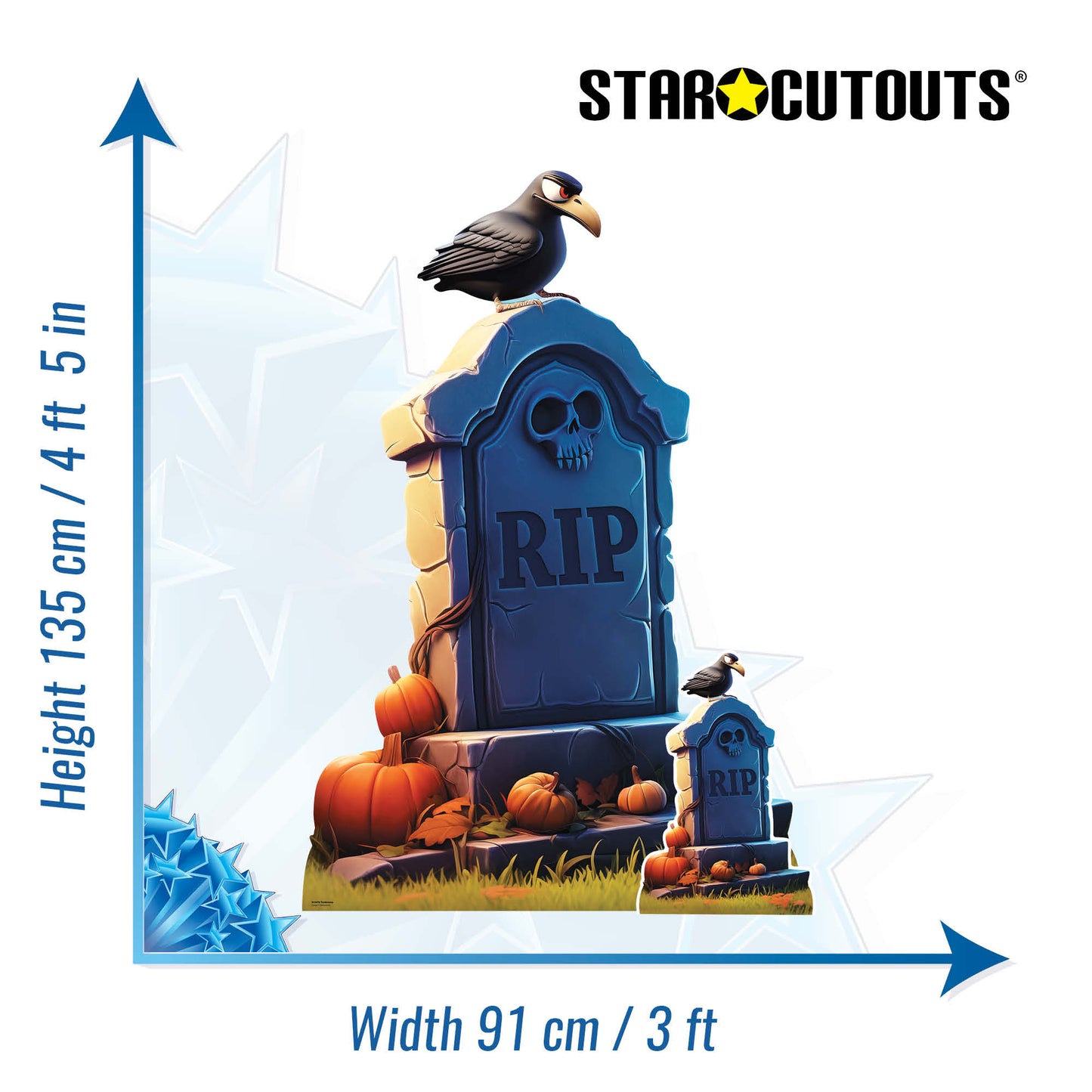 SC4476 Cartoon Tombstone Cardboard Cut Out Height 135cm