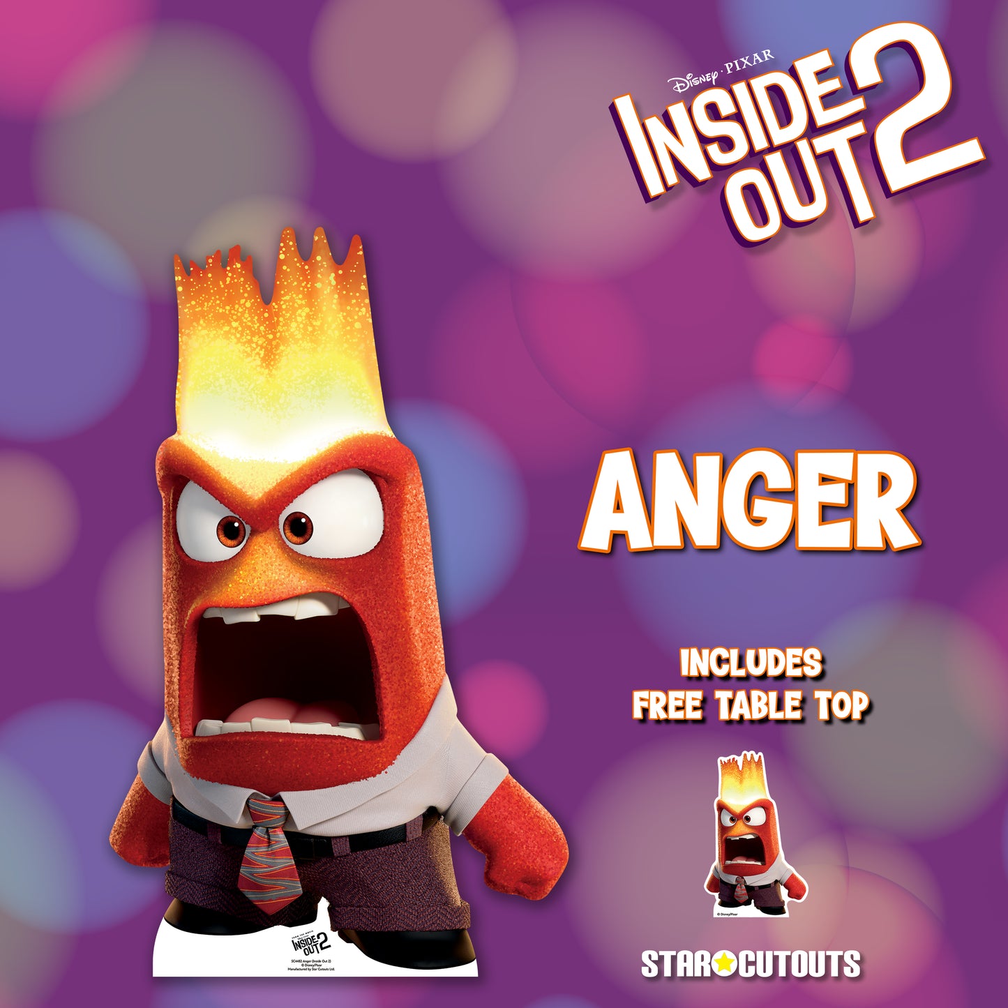 SC4482 Anger Inside Out Cardboard Cut Out Height 136cm