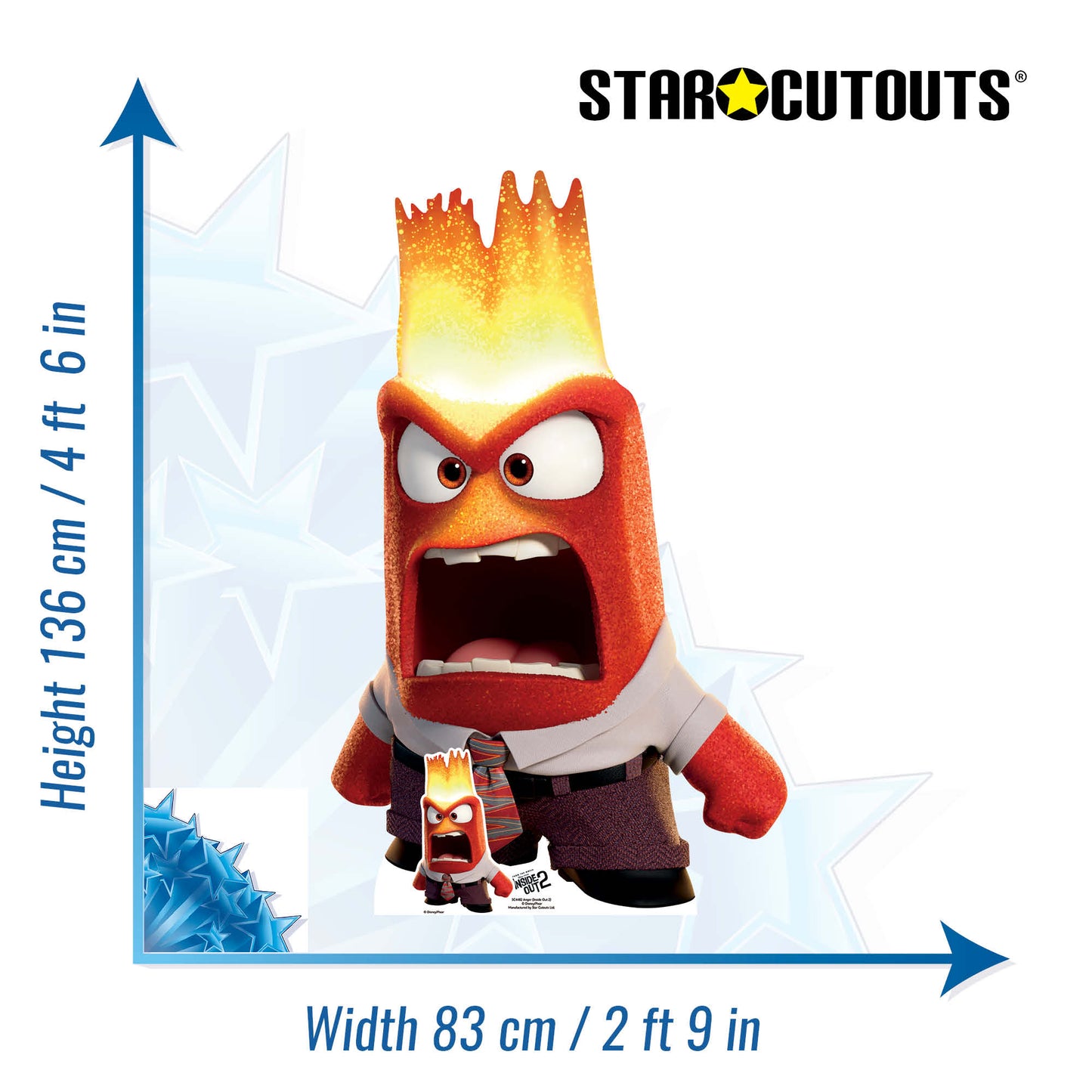 SC4482 Anger Inside Out Cardboard Cut Out Height 136cm