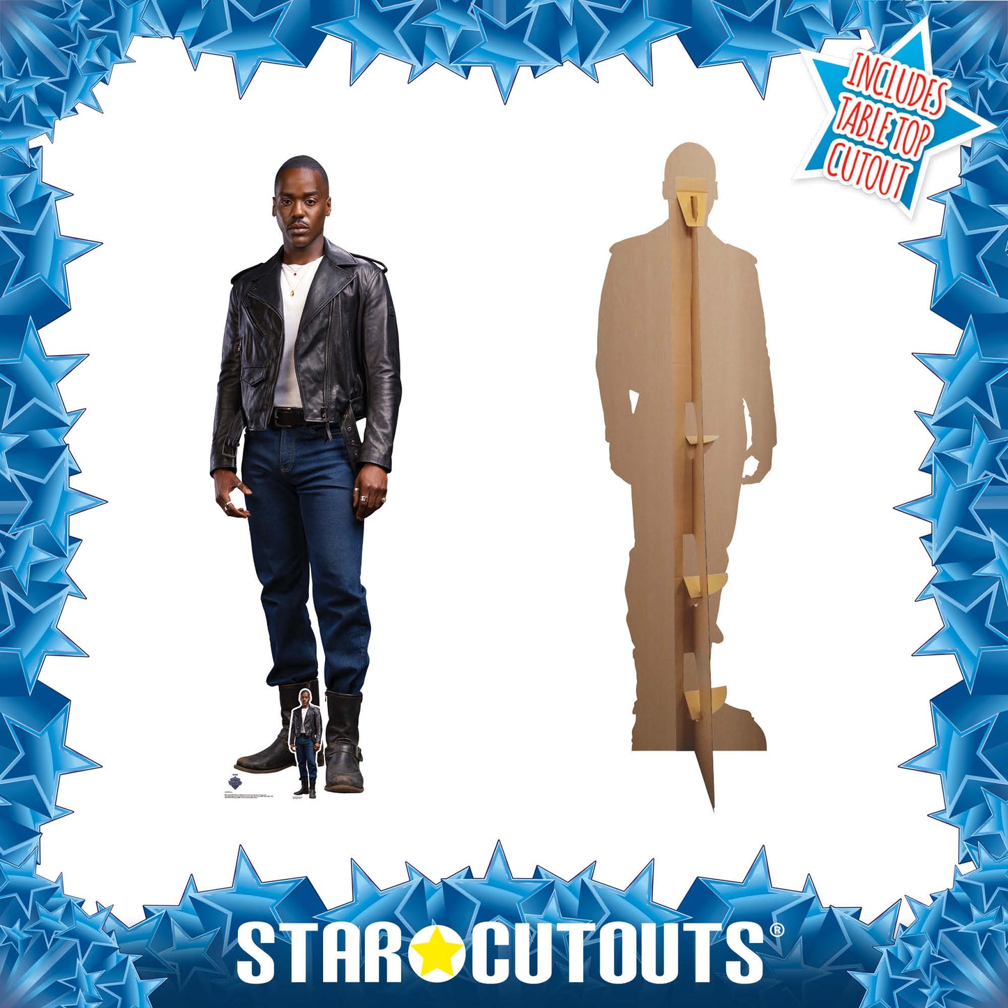 SC4490 Fifteenth Doctor Ncuti Gatwa Doctor Who Black Leather Jacket Cardboard Cut Out Height 175.00cm - mycardboardcutout