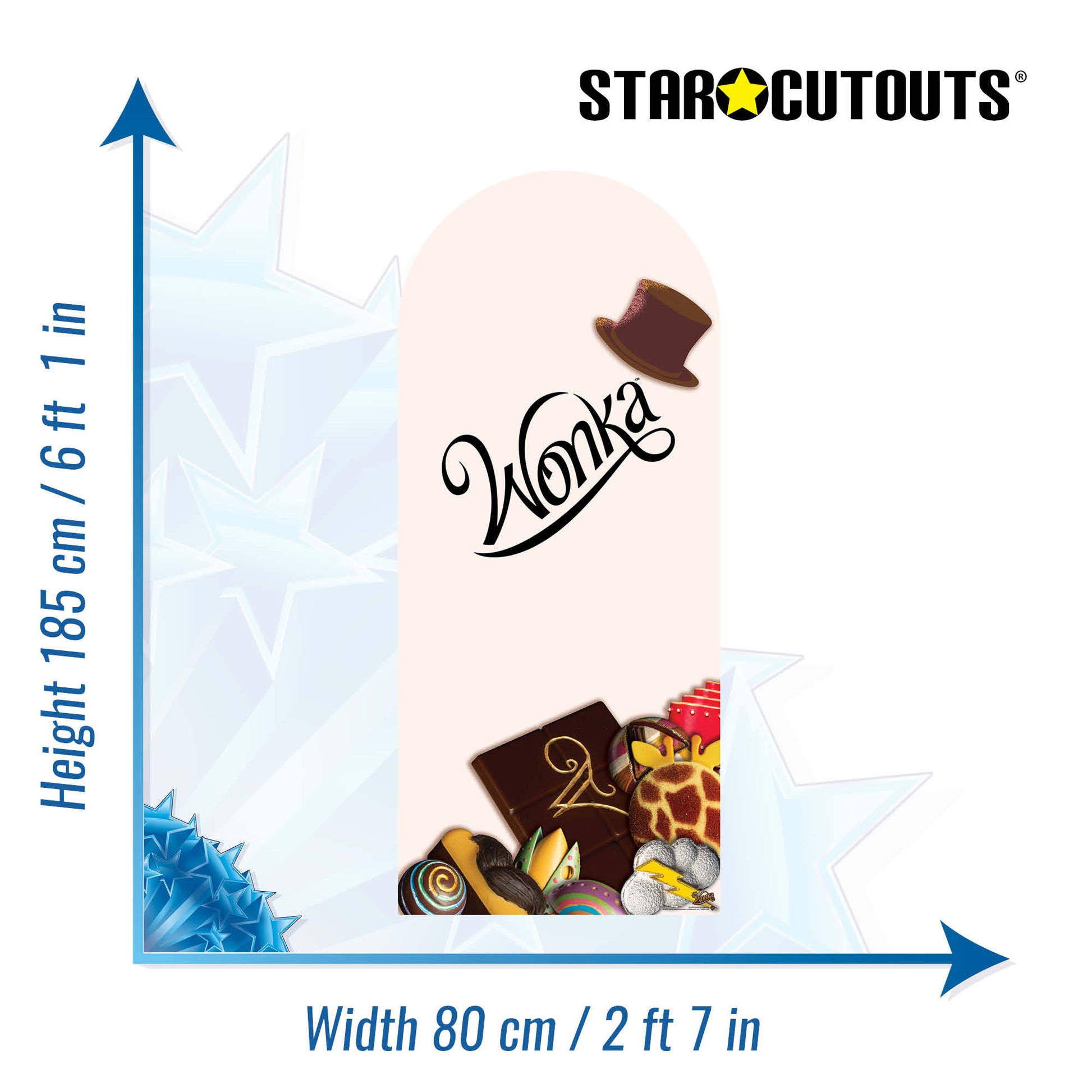 SC4495 Wonka Chocolate Bar Backdrop Single Cardboard Cut Out Height 185cm - mycardboardcutout
