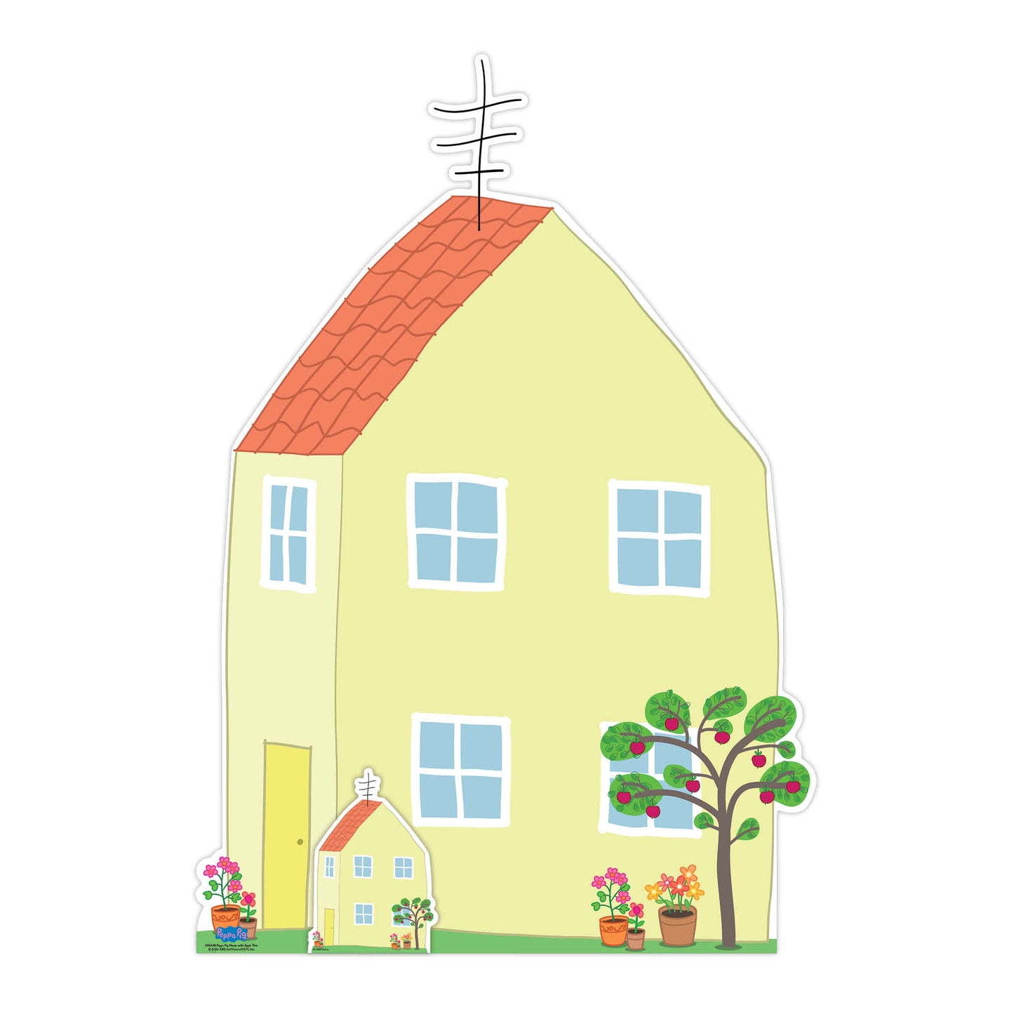 SC4498 Peppa Pig House with Apple Tree Cardboard Cut Out Height 133cm