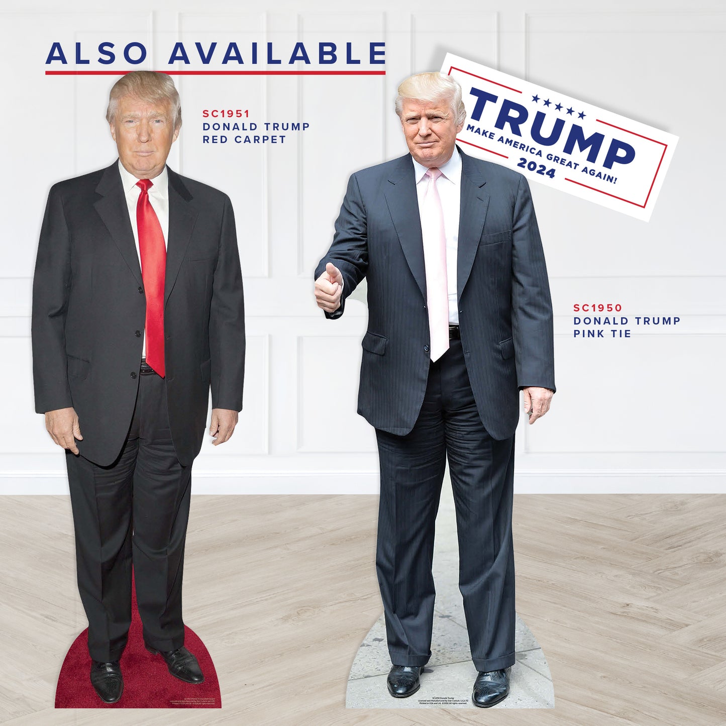 SC4510 Donald Trump Walks Cardboard Cut Out Height 197cm