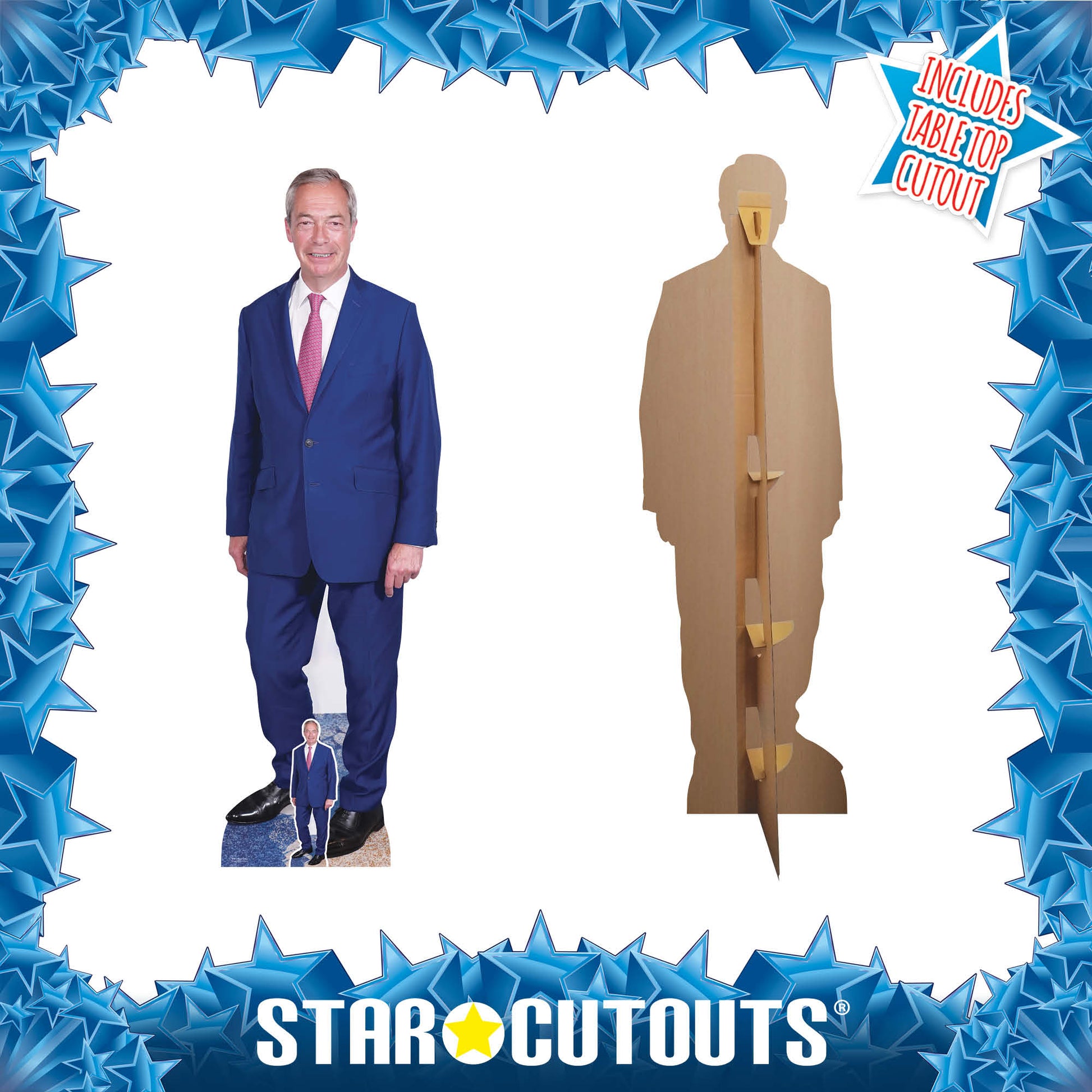 SC4511 Nigel Farage Pink Tie - Cardboard Cut Out Height 183cm - mycardboardcutout