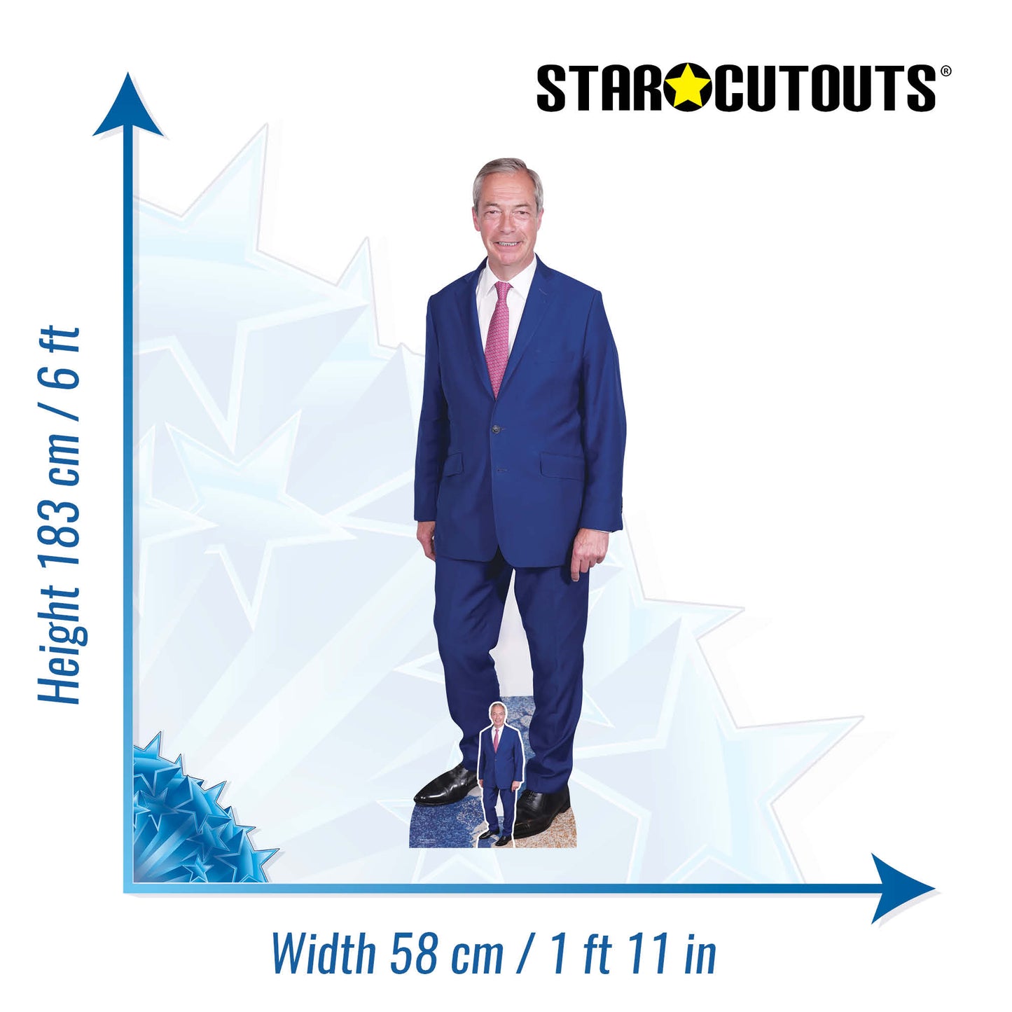 SC4511 Nigel Farage Pink Tie - Cardboard Cut Out Height 183cm - mycardboardcutout