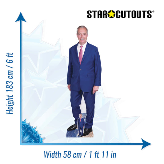 SC4511 Nigel Farage Pink Tie - Cardboard Cut Out Height 183cm - mycardboardcutout