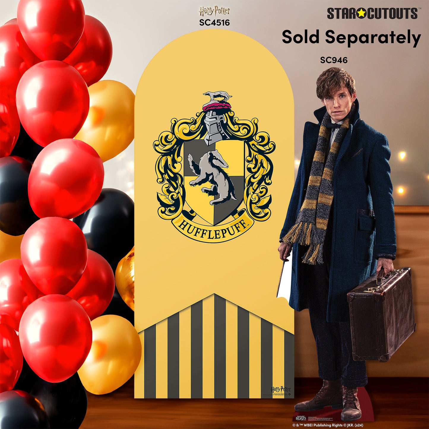 SC4516 Hufflepuff Backdrop Single Harry Potter Cardboard Cut Out Height 185.00cm - mycardboardcutout