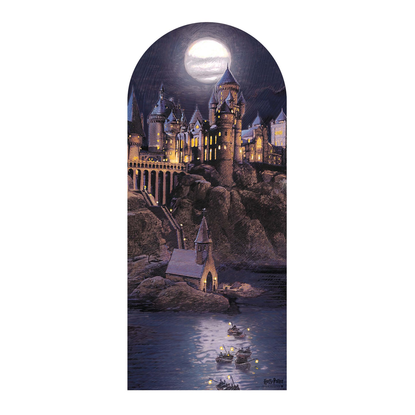 SC4521 Nighttime Hogwarts Backdrop Single - FSC Cardboard Cut Out Height 185cm - mycardboardcutout