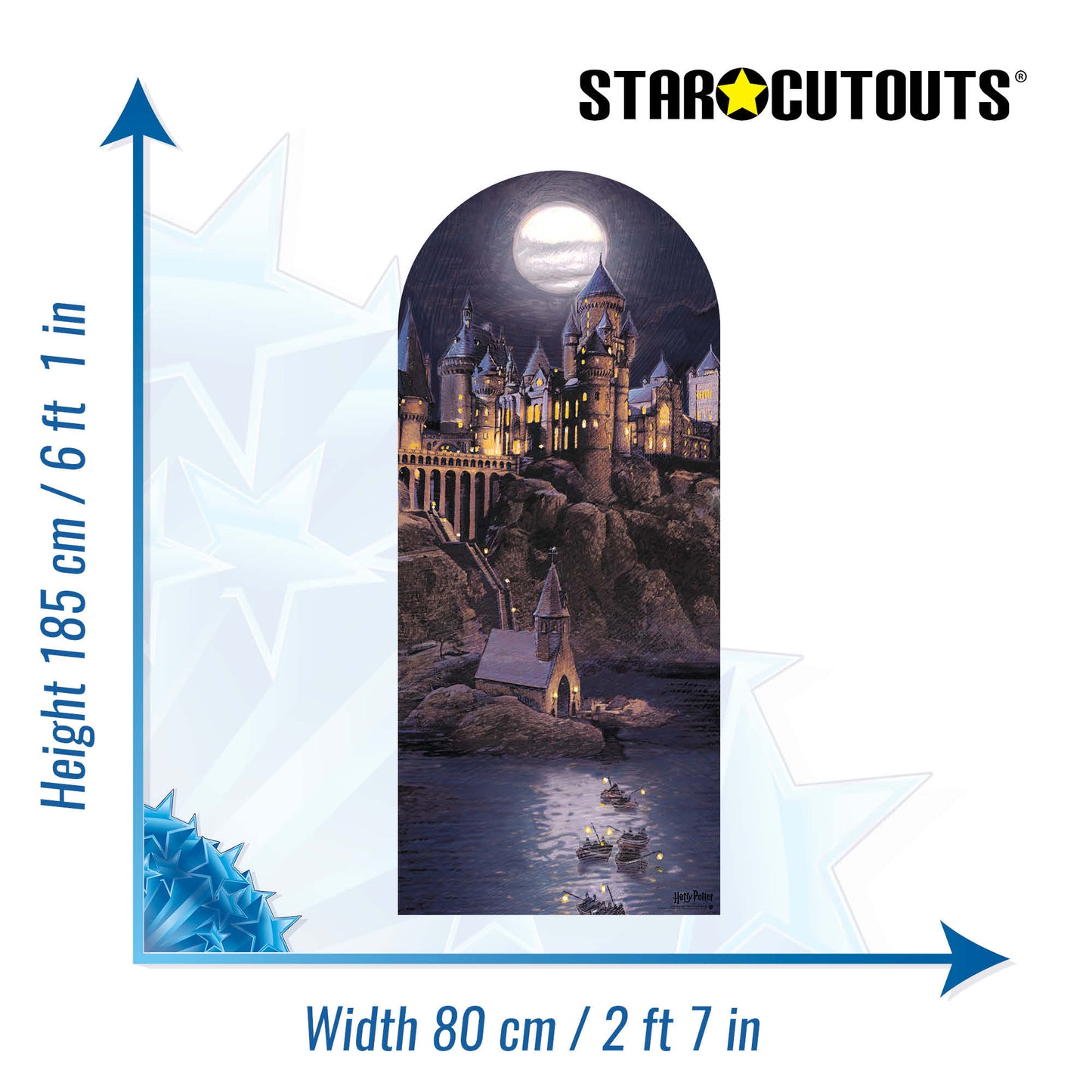 SC4521 Nighttime Hogwarts Backdrop Single - FSC Cardboard Cut Out Height 185cm