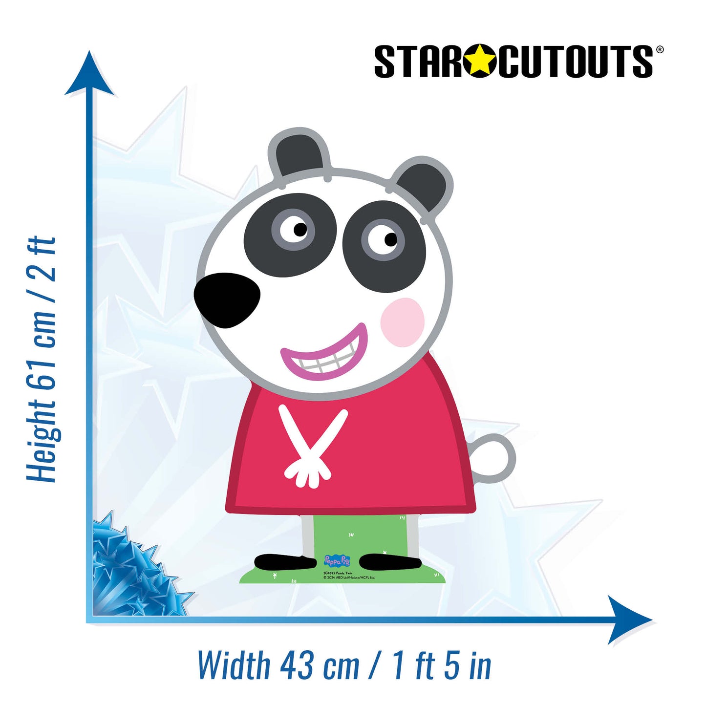 SC4529 Freddy Panda Twins Decoration Multi Pack Height 61cm