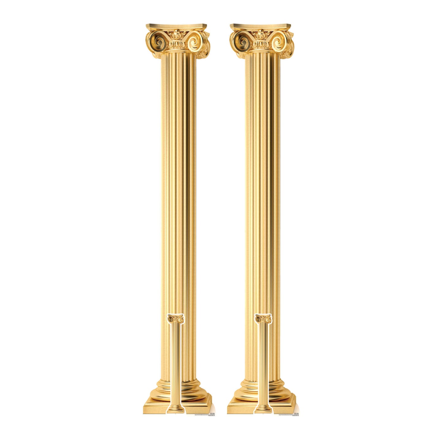 SC4531 Two Golden Roman Columns / Pillars  Cardboard Cut Out Height 196cm