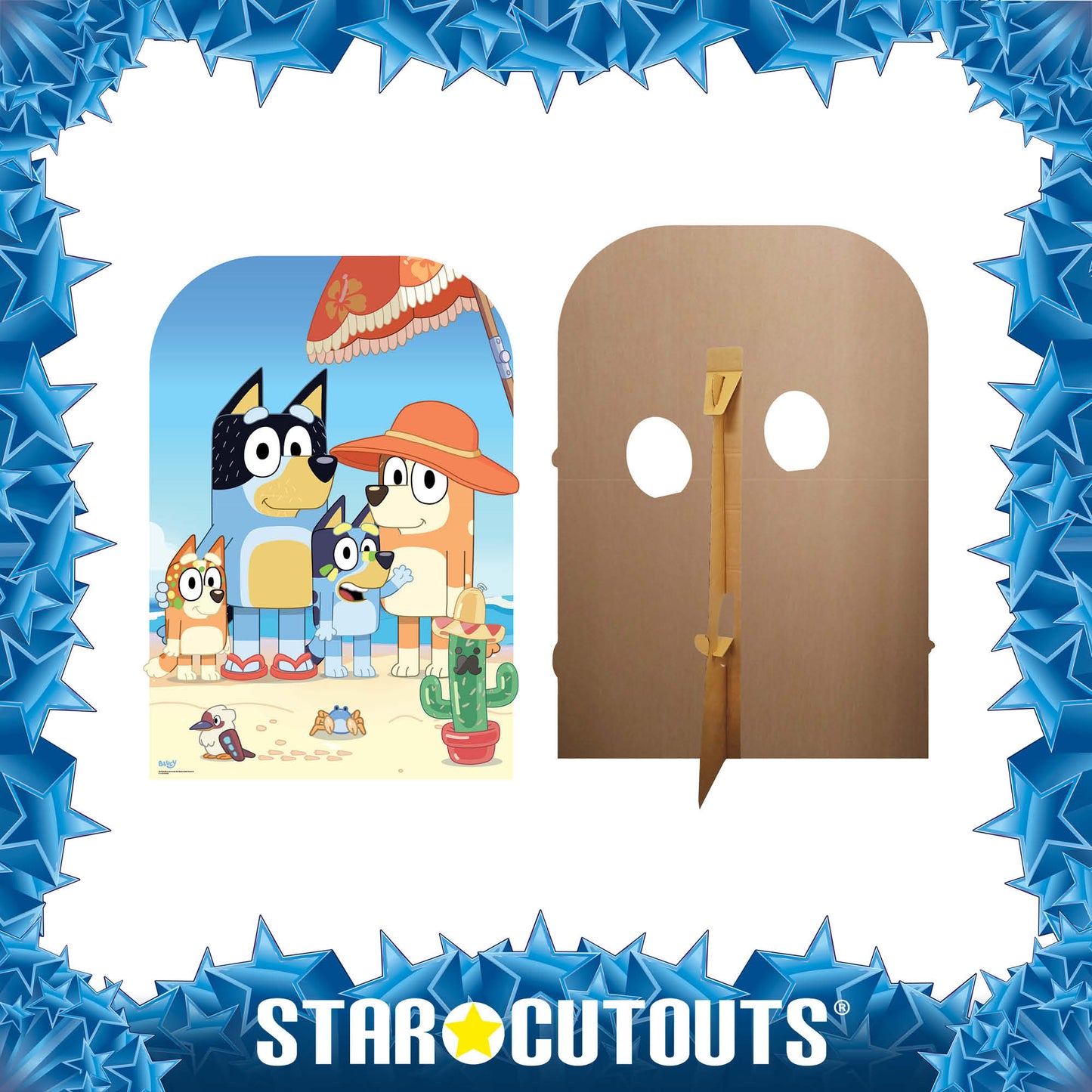 SC4534 Bluey On-Beach Stand In Cardboard Cut Out Height 131cm