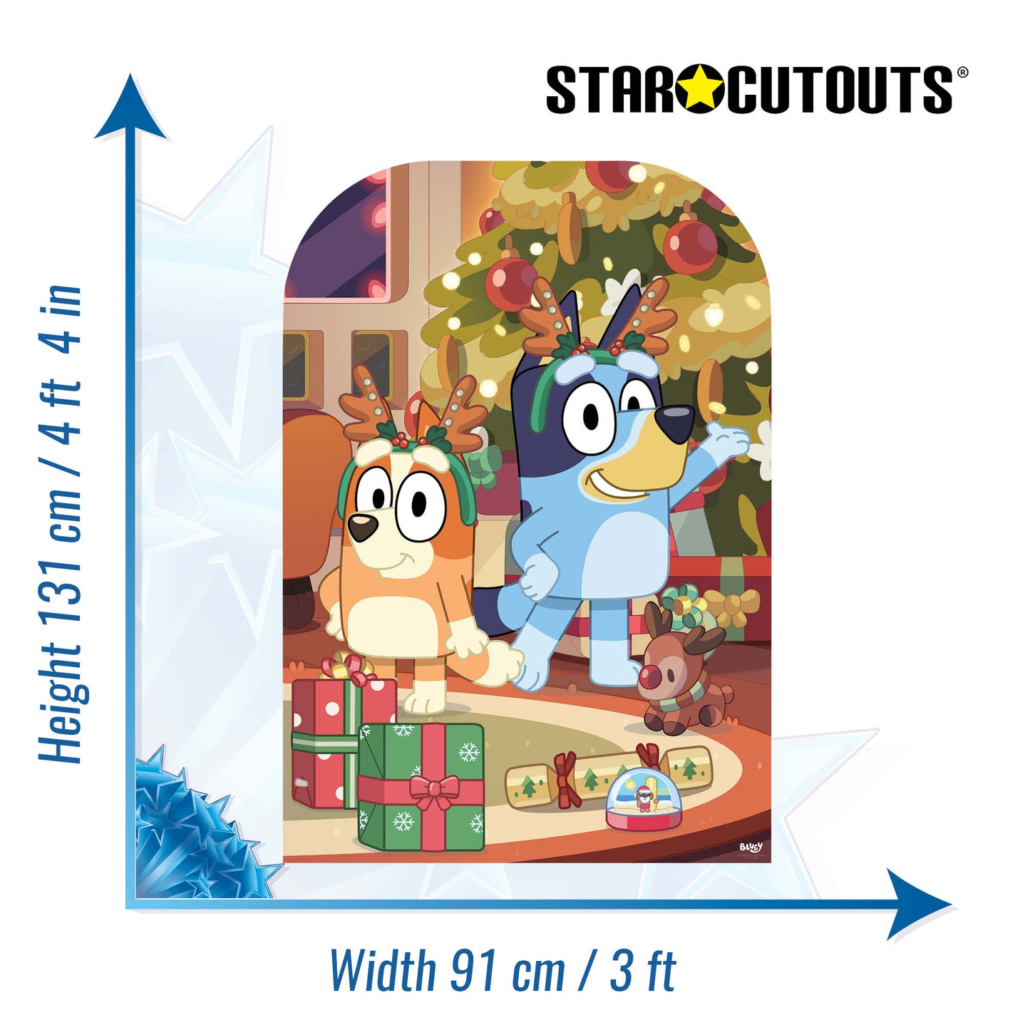 SC4536 Bluey Christmas Stand-In Cardboard Cut Out Height 131cm