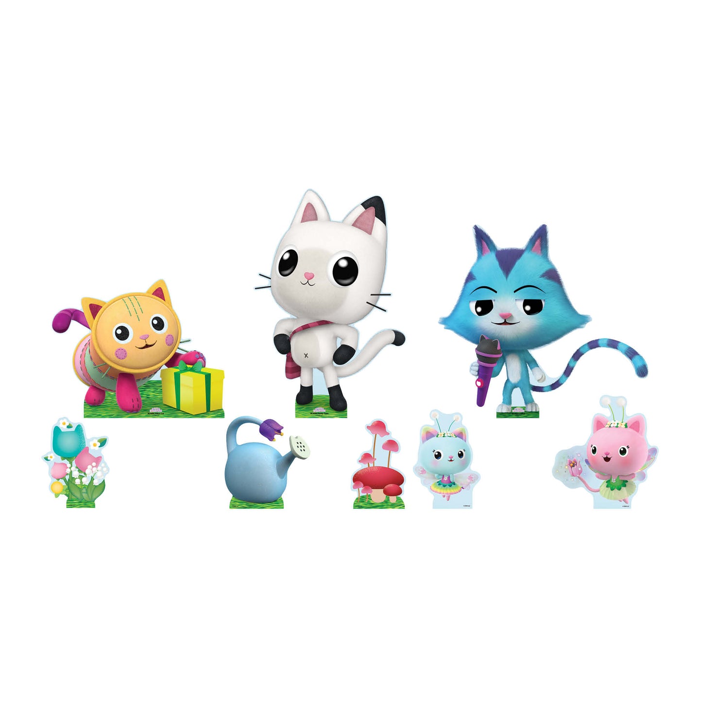 SC4564 Pandy Paws, CatRat, Pillow Cat Cardboard Cutout Decoration Multi Pack - Gabbys Dolhouse Height 56cm