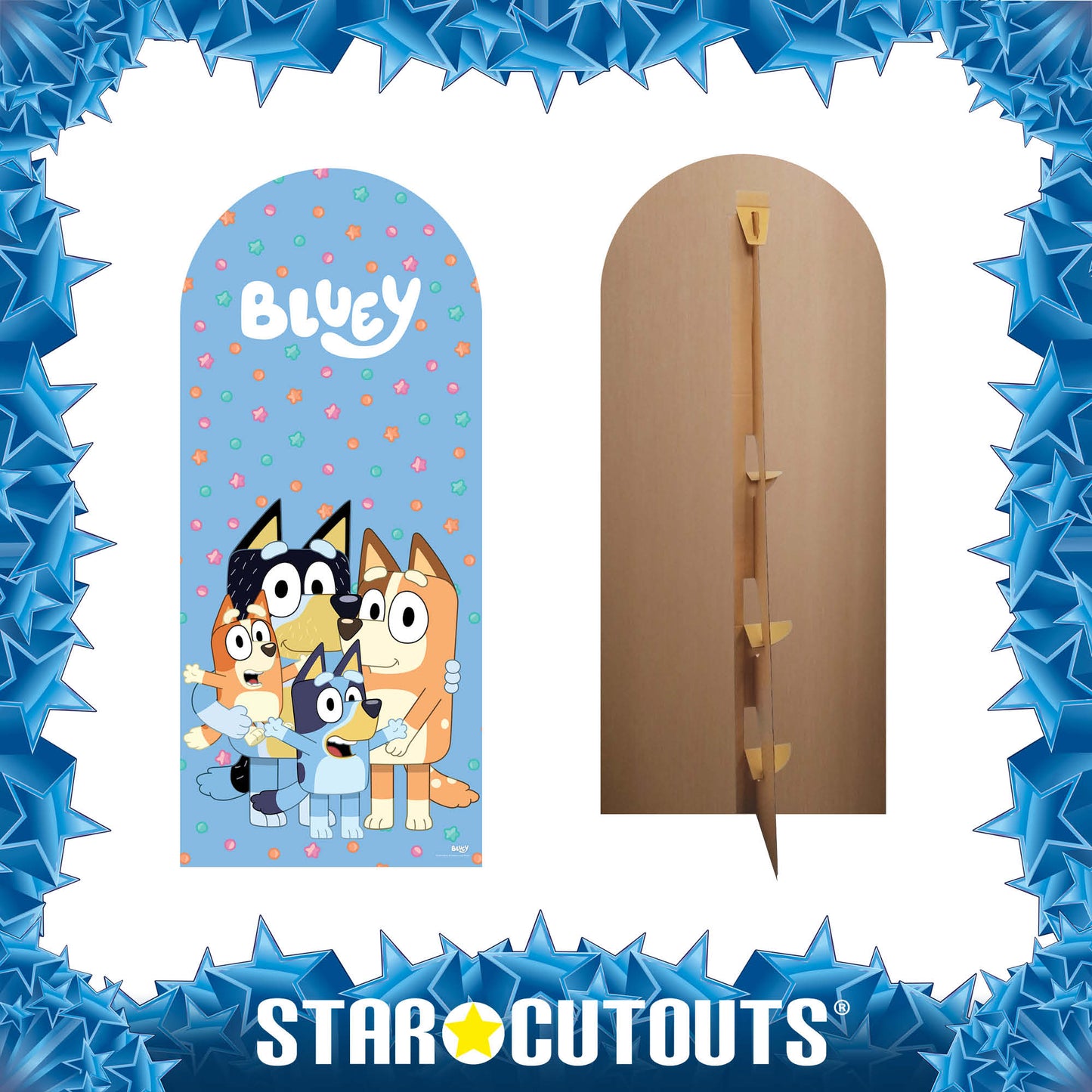 SC4574 Bluey Heeler Family Backdrop Cardboard Cut Out Height 185cm