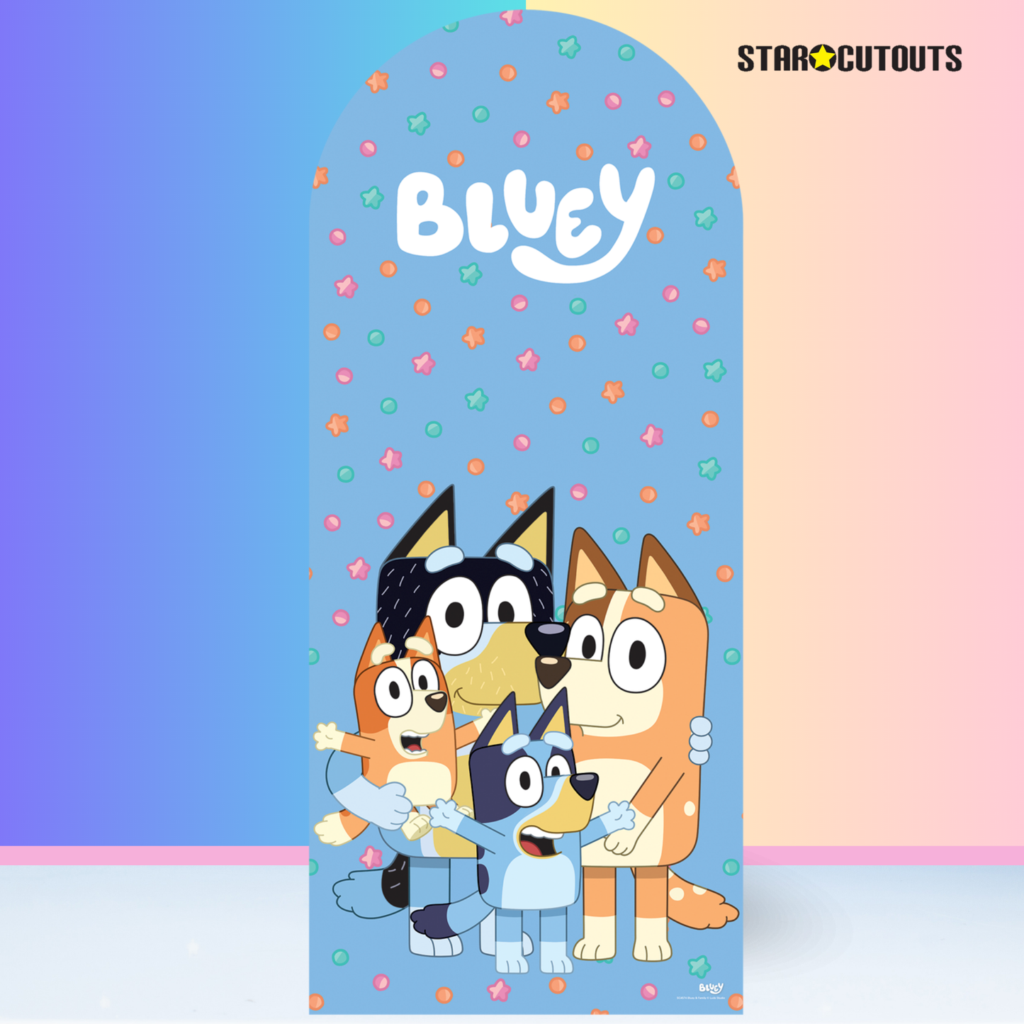 SC4574 Bluey Heeler Family Backdrop Cardboard Cut Out Height 185cm