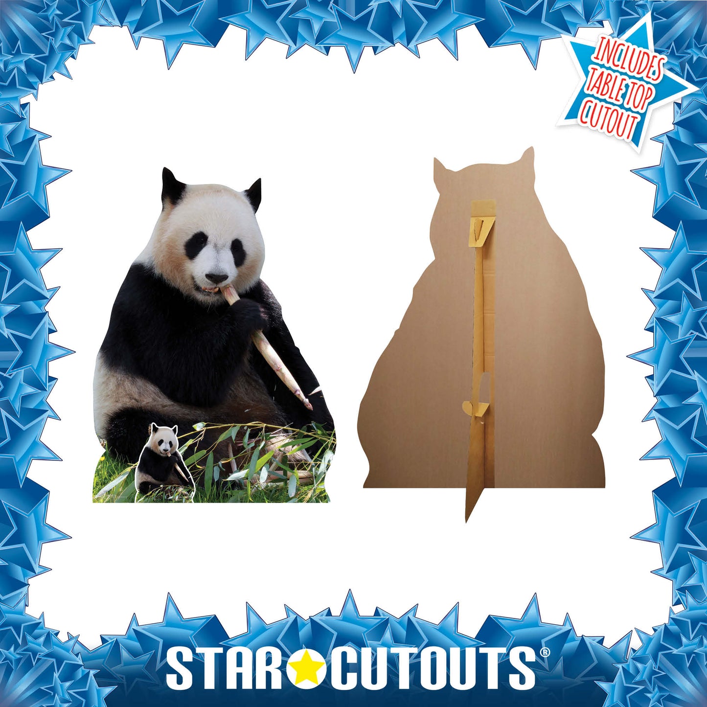 SC4593 Giant Panda Eating Cardboard Cut Out Height 124cm