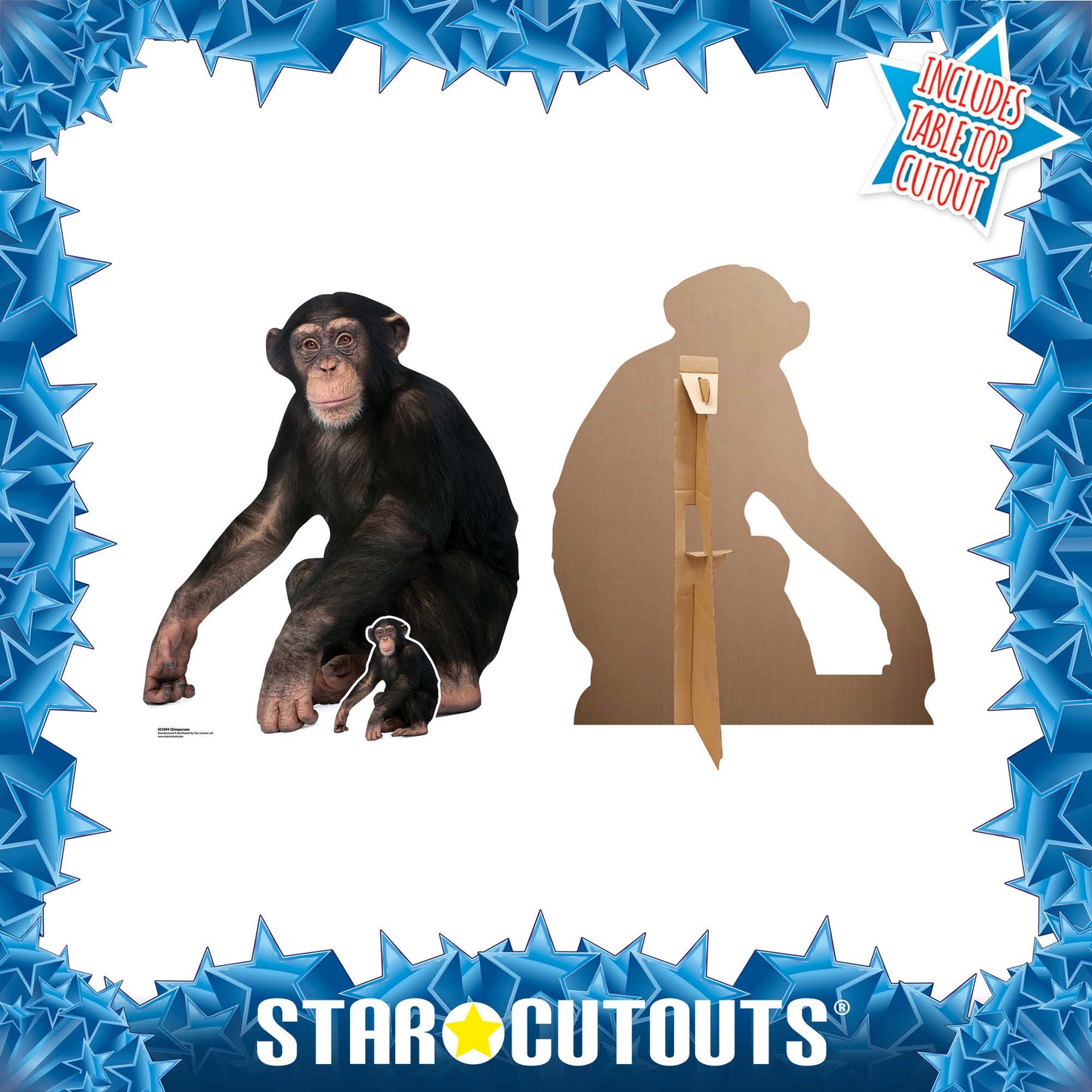 SC4594 Chimpanzee Cardboard Cut Out Height 91cm