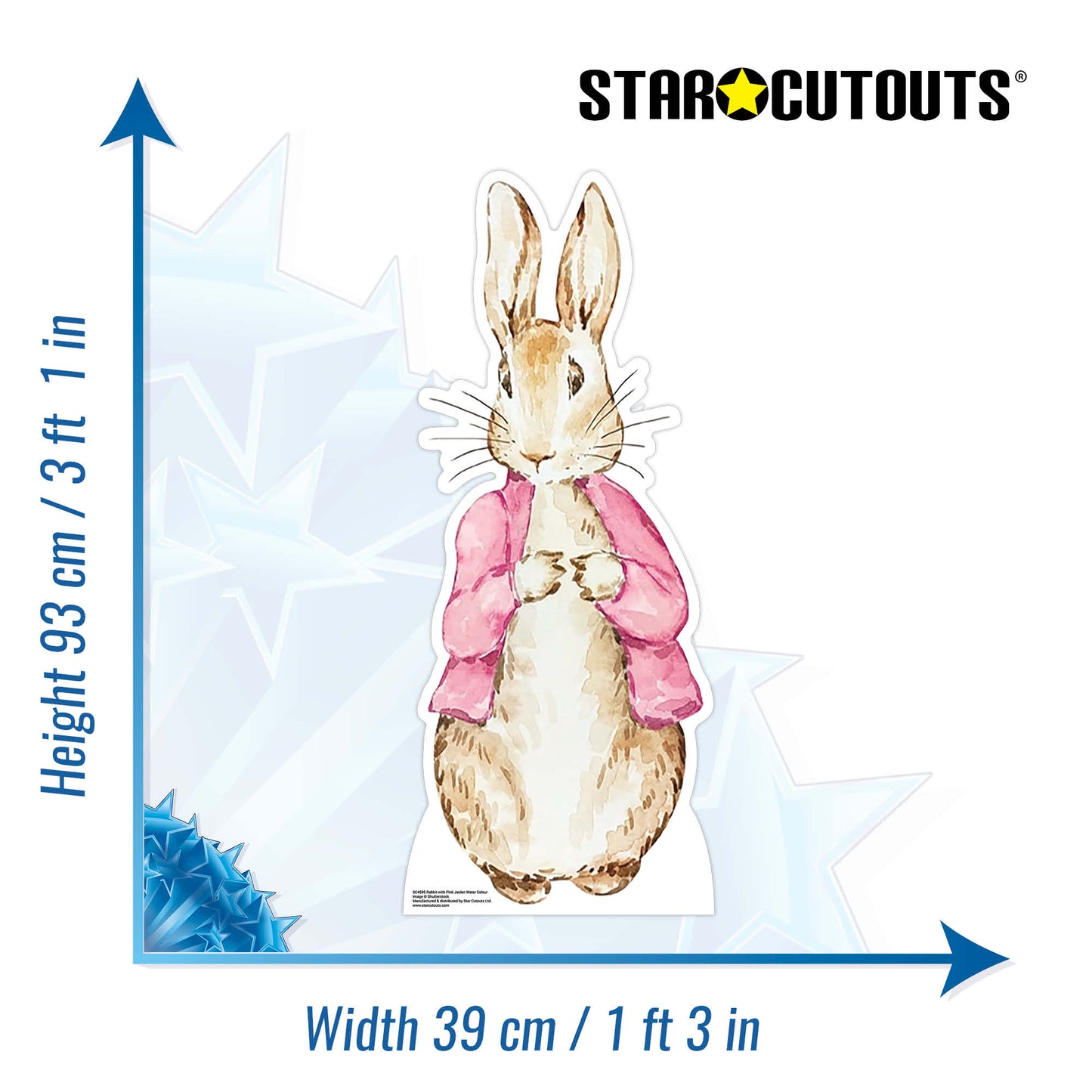 SC4595 Rabbit Pink Jacket Cardboard Cut Out Height 93cm