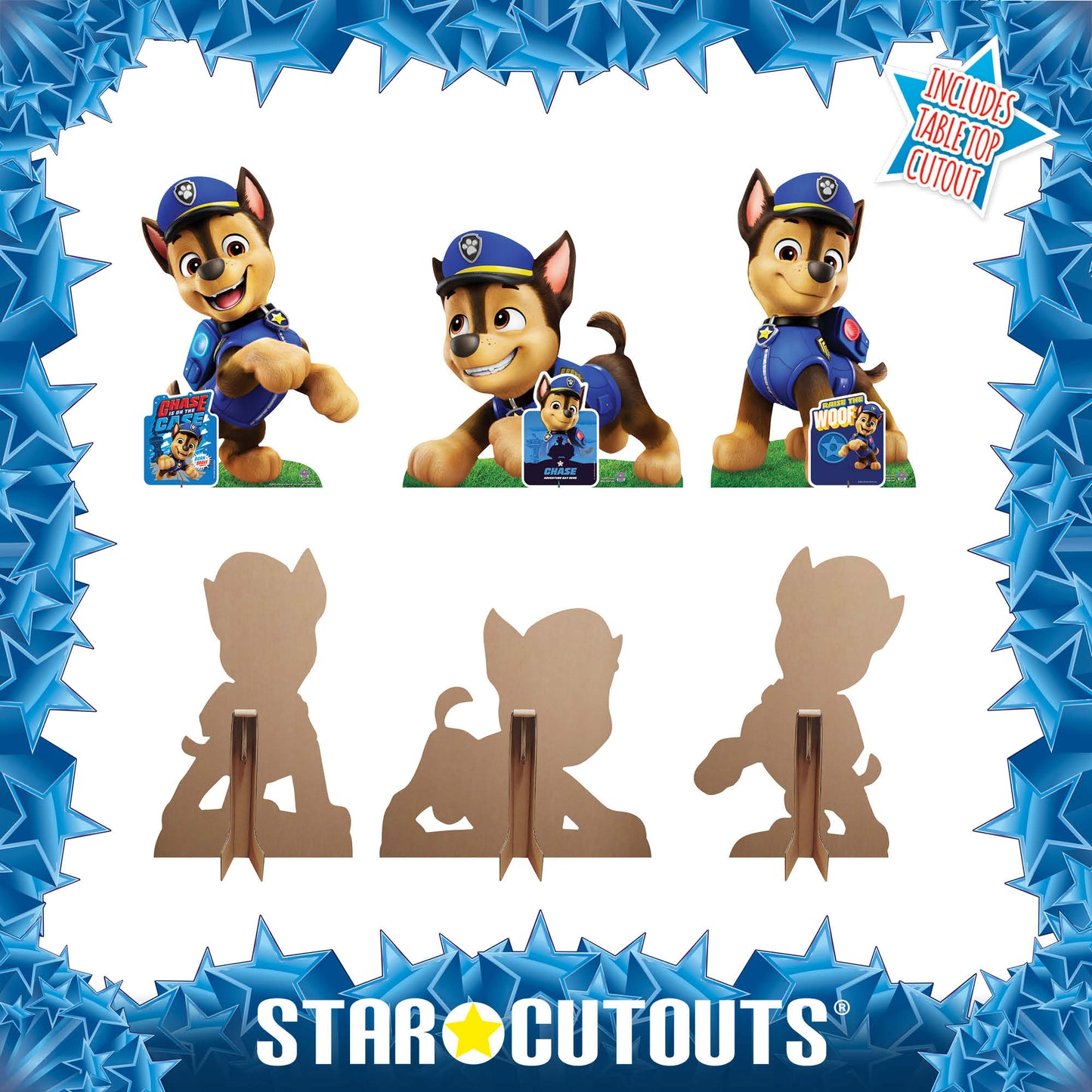 SC4597 Three Chase Paw Patrol  Multi-Pack Cardboard Cut Outs Height 66cm