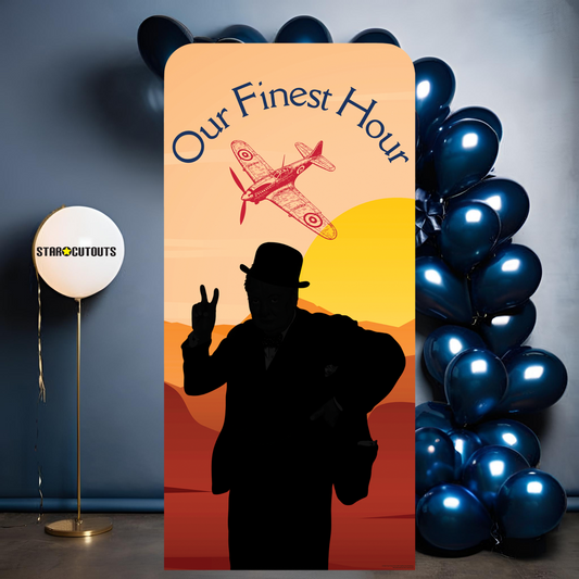 SC4627 Churchill's Finest Hour With Spitfire Backdrop Single Cardboard Cut Out Height 191cm