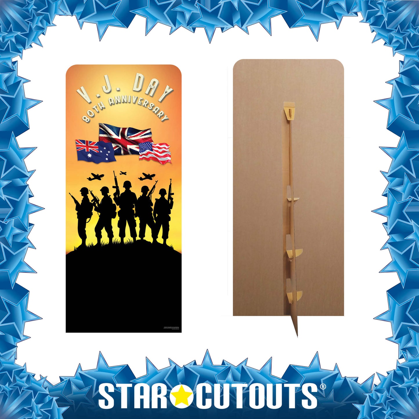 SC4630  VJ Day 80th Anniversary Soldier Silhouettes Backdrop Single
