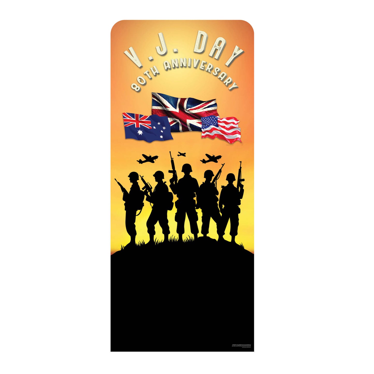 SC4630  VJ Day 80th Anniversary Soldier Silhouettes Backdrop Single