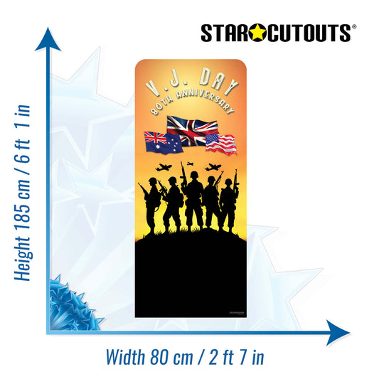SC4630  VJ Day 80th Anniversary Soldier Silhouettes Backdrop Single