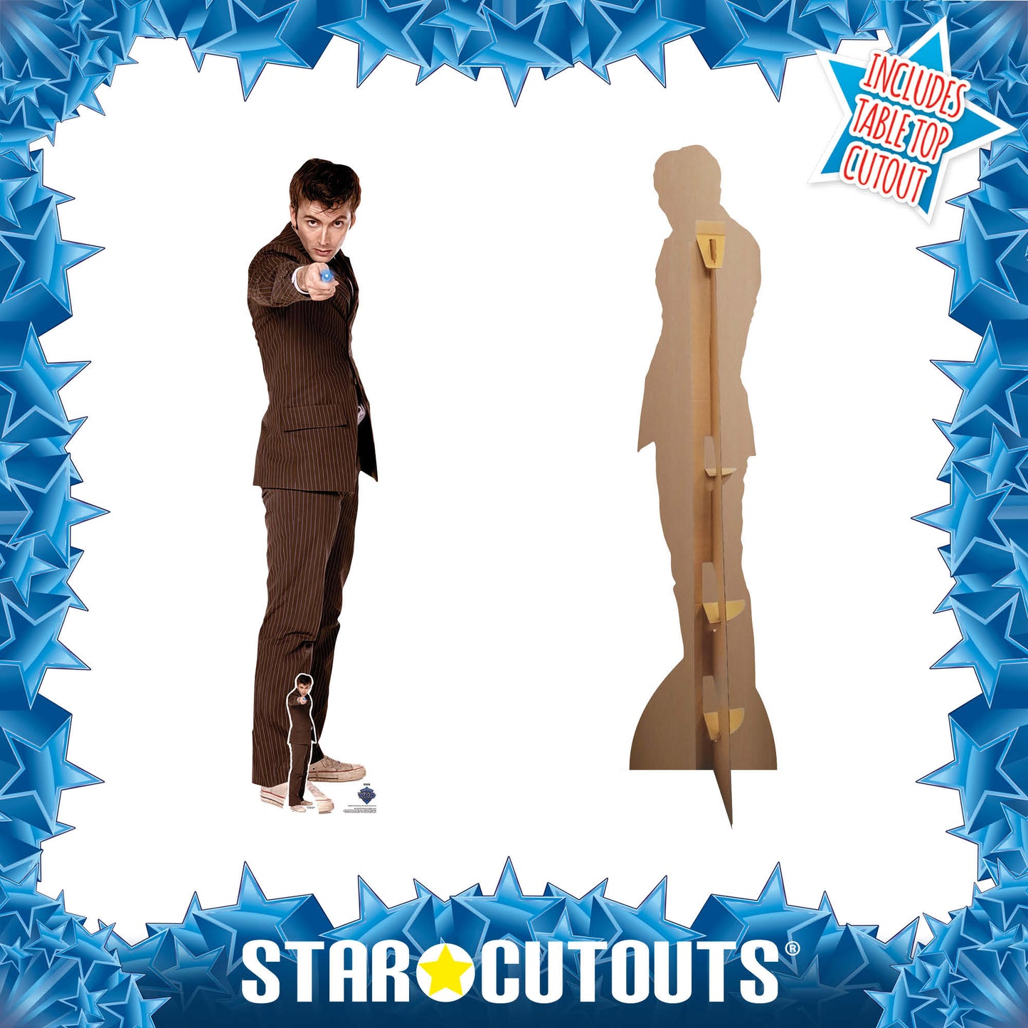 SC4645 Dr Who David Tennant The Tenth Doctor Pointing Sonic Screwdriver Cardboard Cut Out Height 185cm